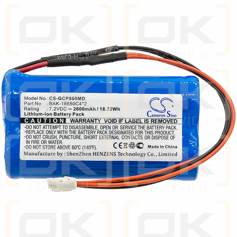 G-CARE SP-800 / BAK-18650C4*2 2600mAh Li-ion 7.2V (Cameron Sino)