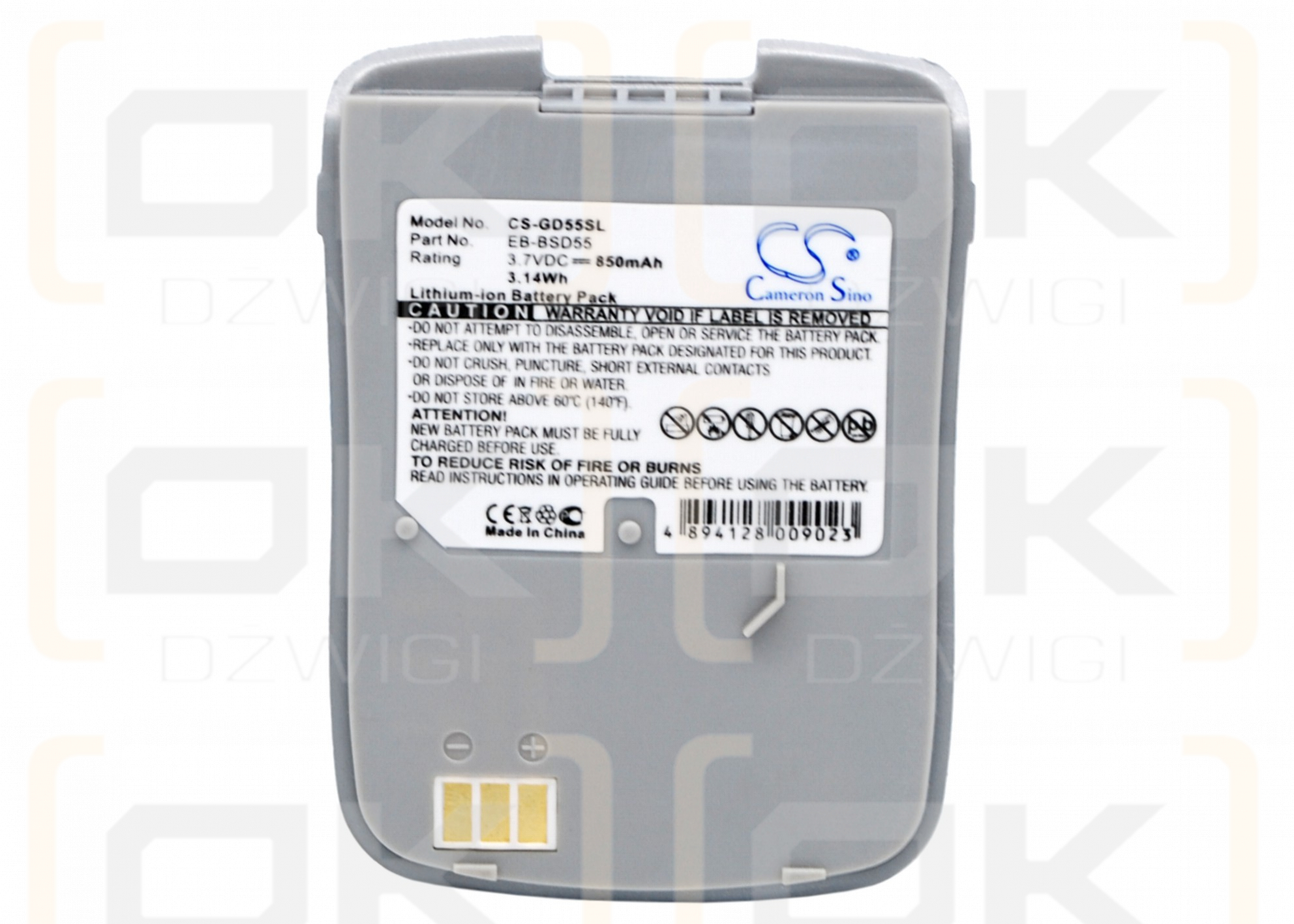 Batería de repuesto para Panasonic EB-BSD55 / EB-BSD55 850 mAh Li-ion 3.7 V (Cameron Sino)