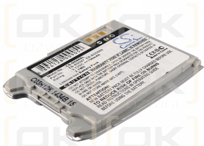 Batería de repuesto para Panasonic GD97 / EB-BSD87, 750 mAh, iones de litio, 3,7 V (Cameron Sino)