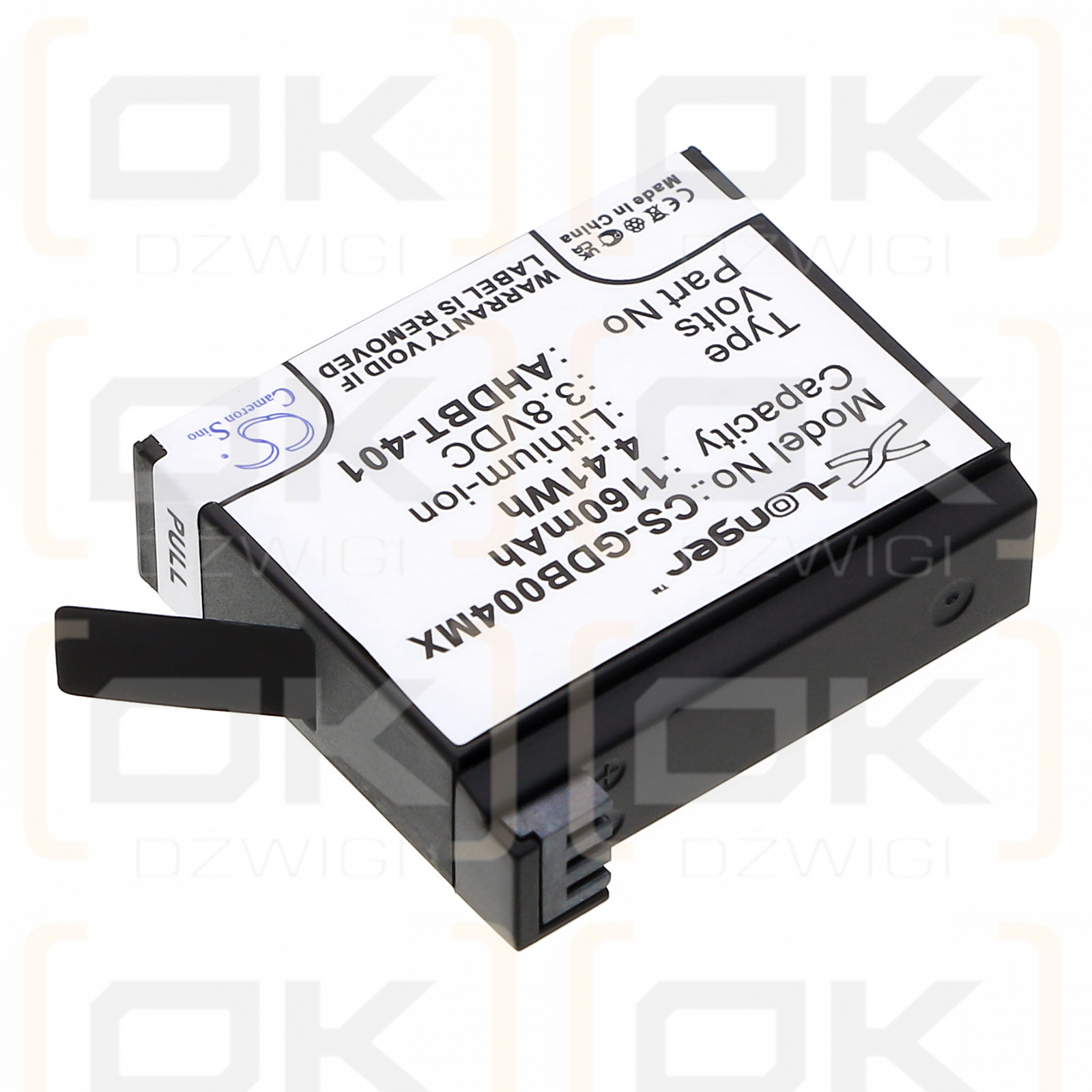 Gopro Hero 4+ / AHDBT-401 1160mAh Li-ion 3.8V (Cameron Sino)