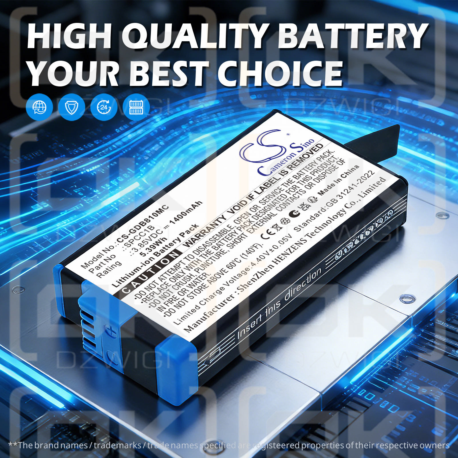 GoPro ACBAT-001 / SPCC1B 1400 mAh Li-ion 3.85 V (Cameron Sino)