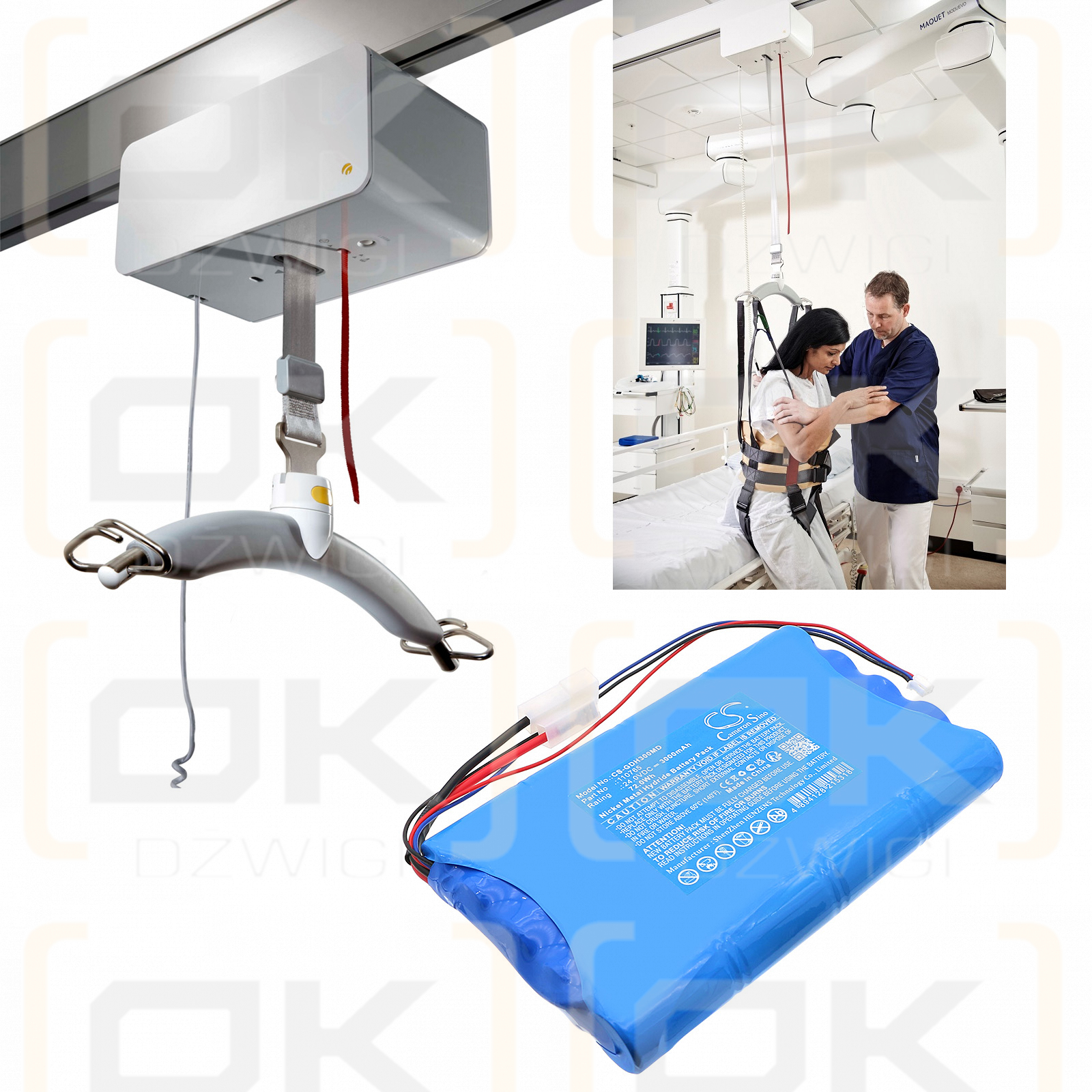 Guldmann GH3+ Ceiling Lift / 110765 3000mAh Ni-MH 24.0V (Cameron Sino)