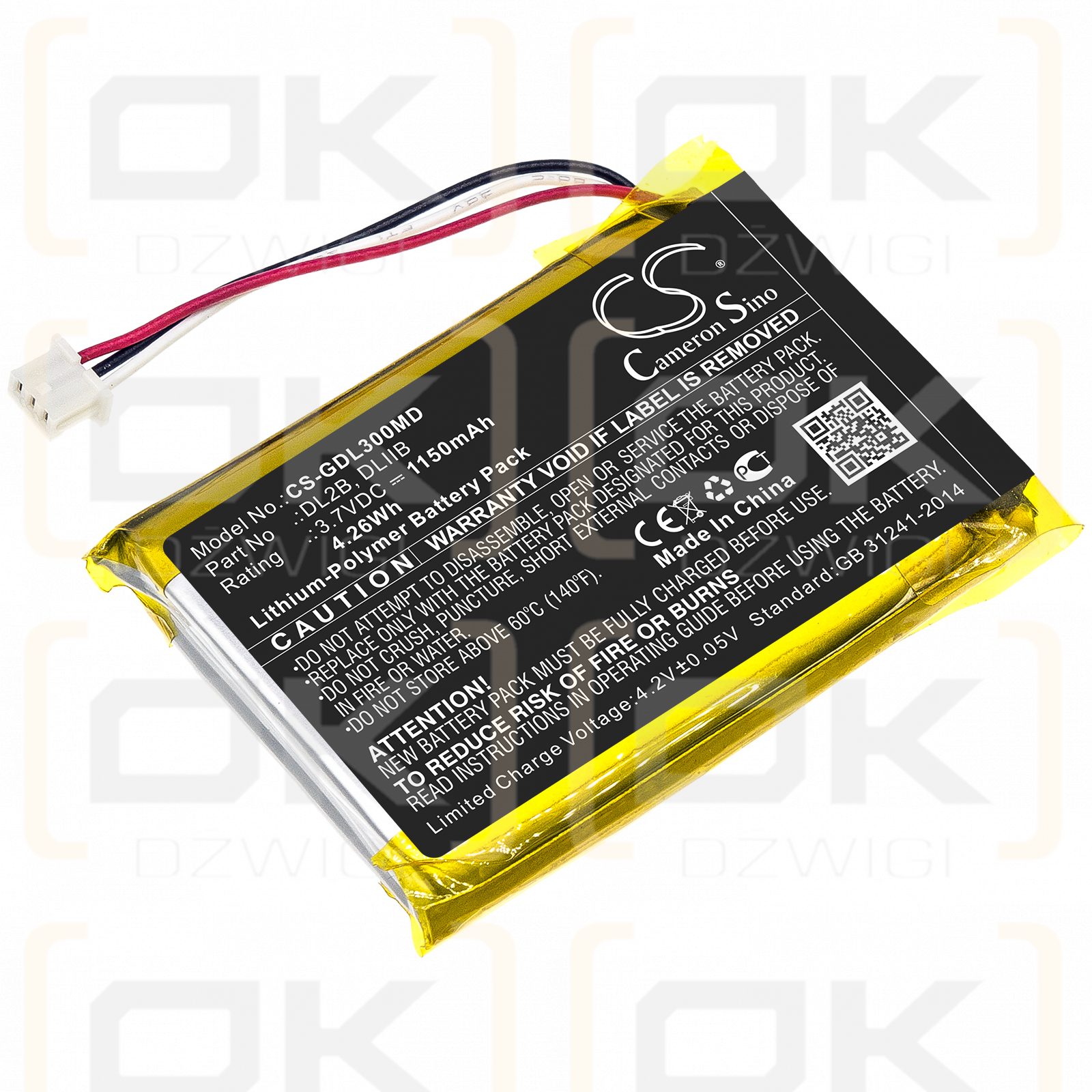 3GEN DNL3N / DL2B 1150mAh Li-Polymer 3.7V (Cameron Sino)