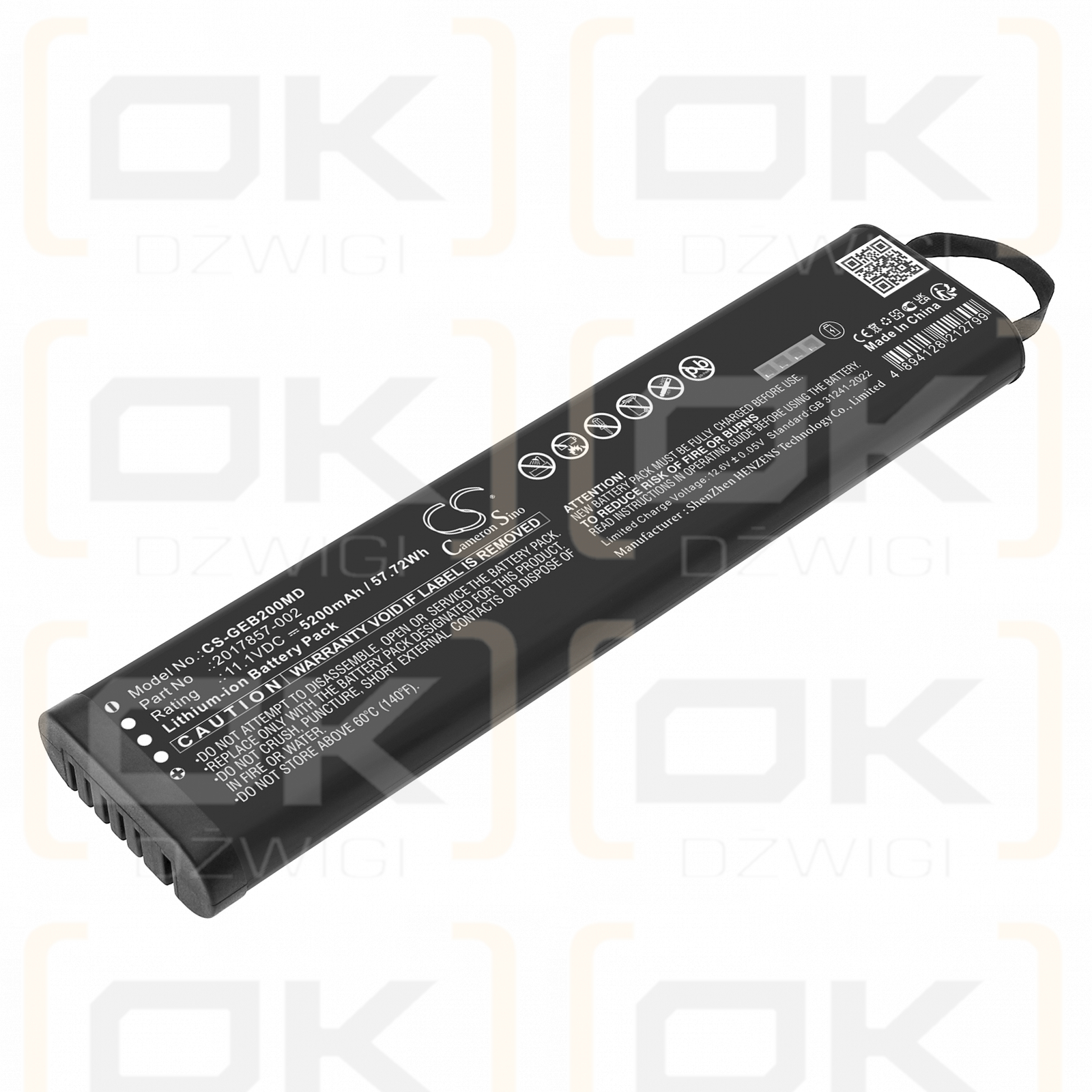 GE Datex FM patient monitor / 2017857-002 5200mAh Li-ion 11.1V (Cameron Sino)