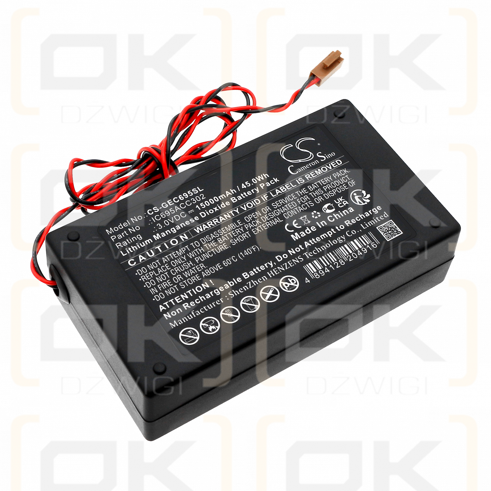 GE FANUC IC695 / IC695ACC302-AB 15000 mAh Li-MnO2 3,0 V (Cameron Sino)