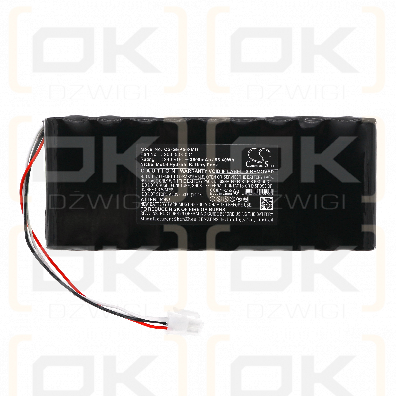 Criticare ELB Externes Netzteil / 2035508-001 3600 mAh Ni-MH 24,0 V (Cameron Sino)