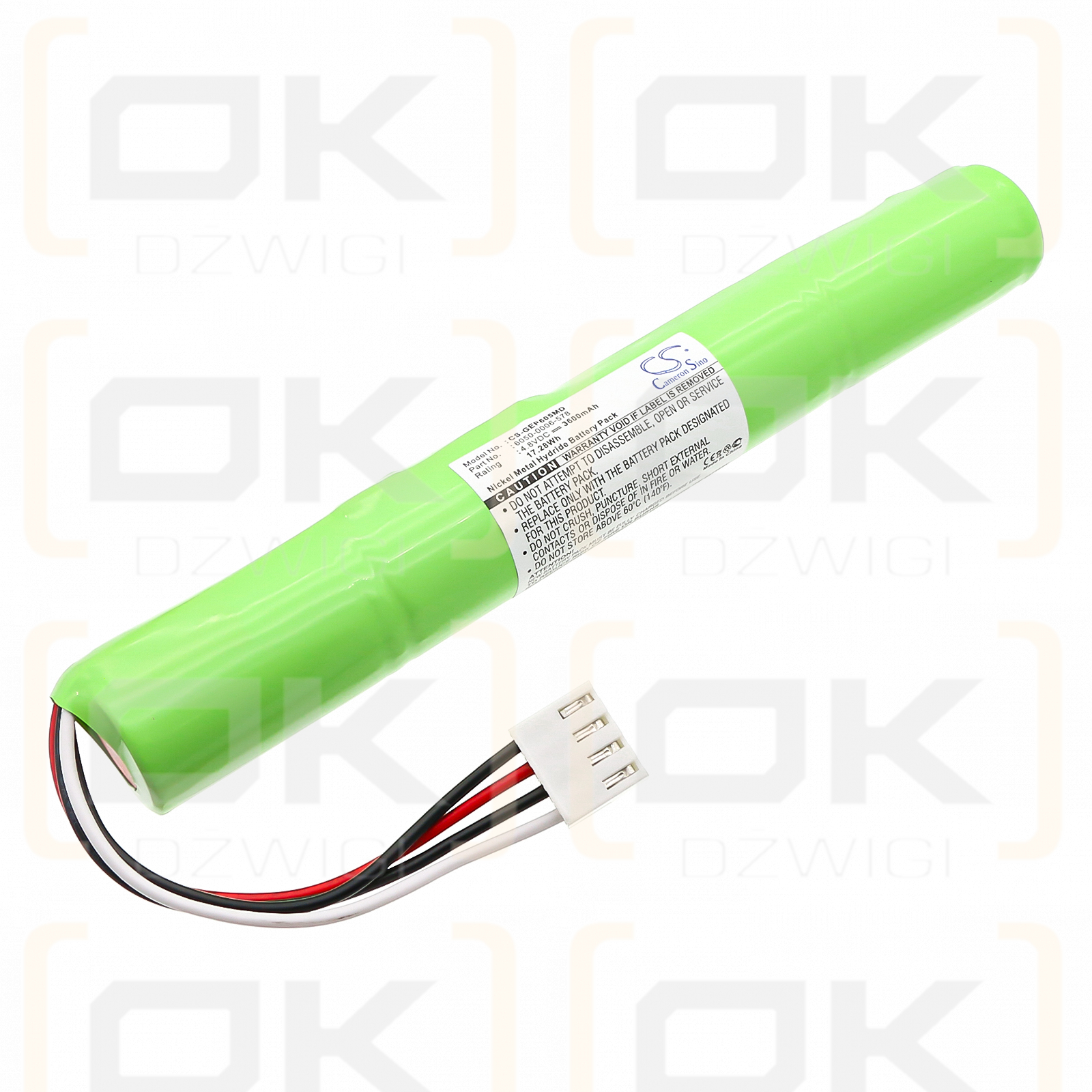 Oxímetro Datex Ohmeda TruStat / 6050-0006-578 3600mAh Ni-MH 4.8V (Cameron Sino)