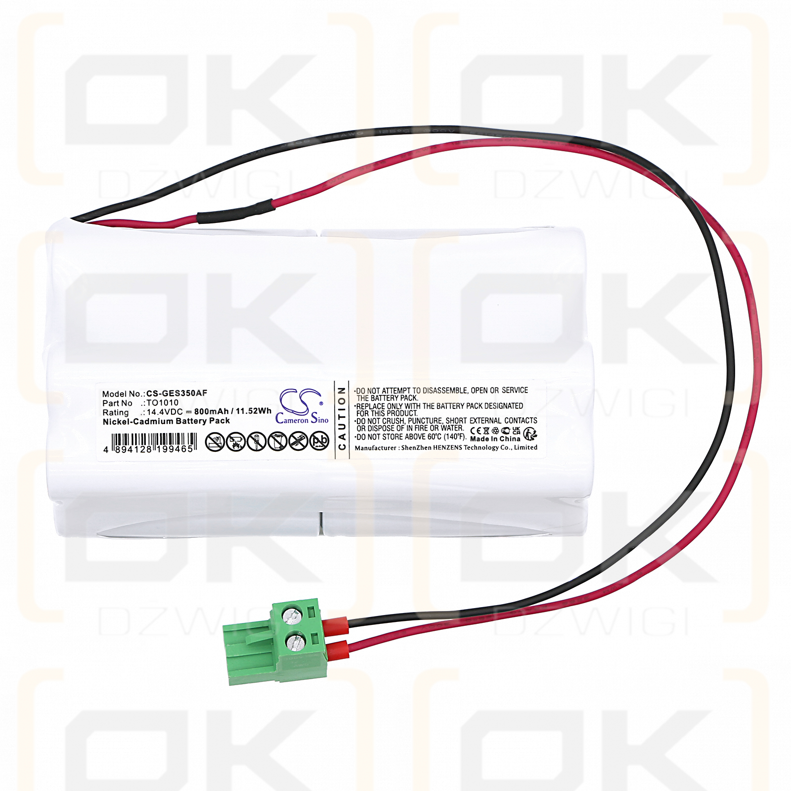 GEZE SL FR OK / TO1010 800mAh Ni-CD 14.4V (Cameron Sino)