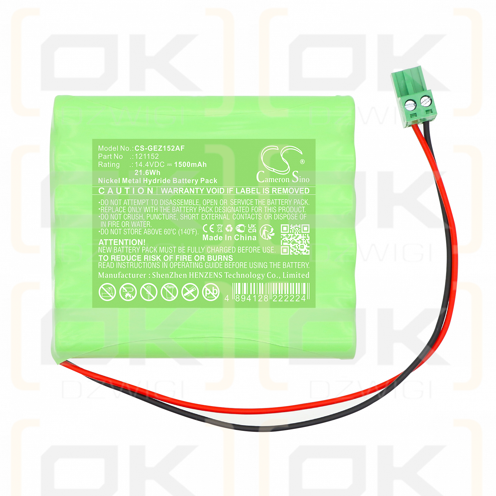 GEZE Ecconodrive EL / 121152 1500mAh Ni-MH 14,4V (Cameron Sino)
