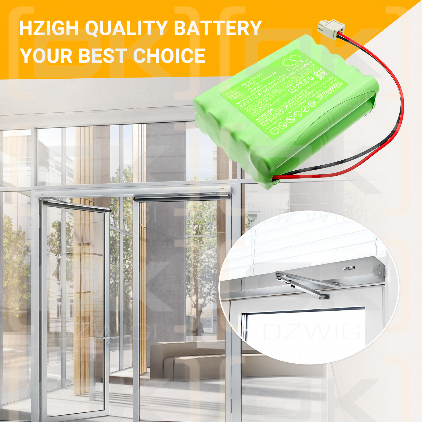 GEZE Slimdrive / 106863 1500mAh Ni-MH 24.0V (Cameron Sino)