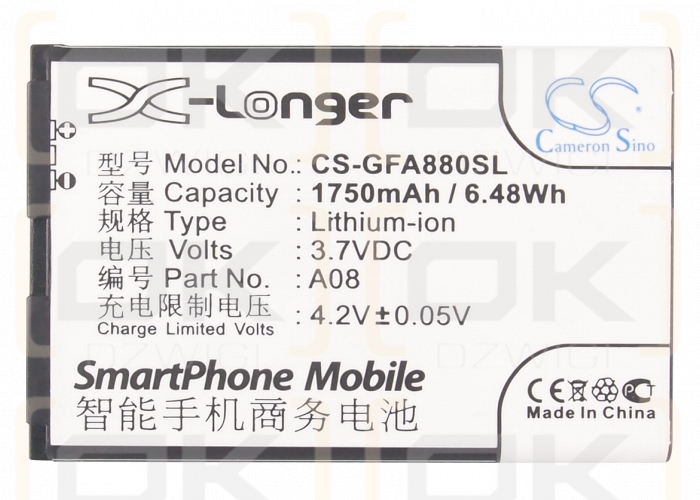 GFive I88 / A08 1750 mAh Li-Ion 3,7 V (Cameron Sino)