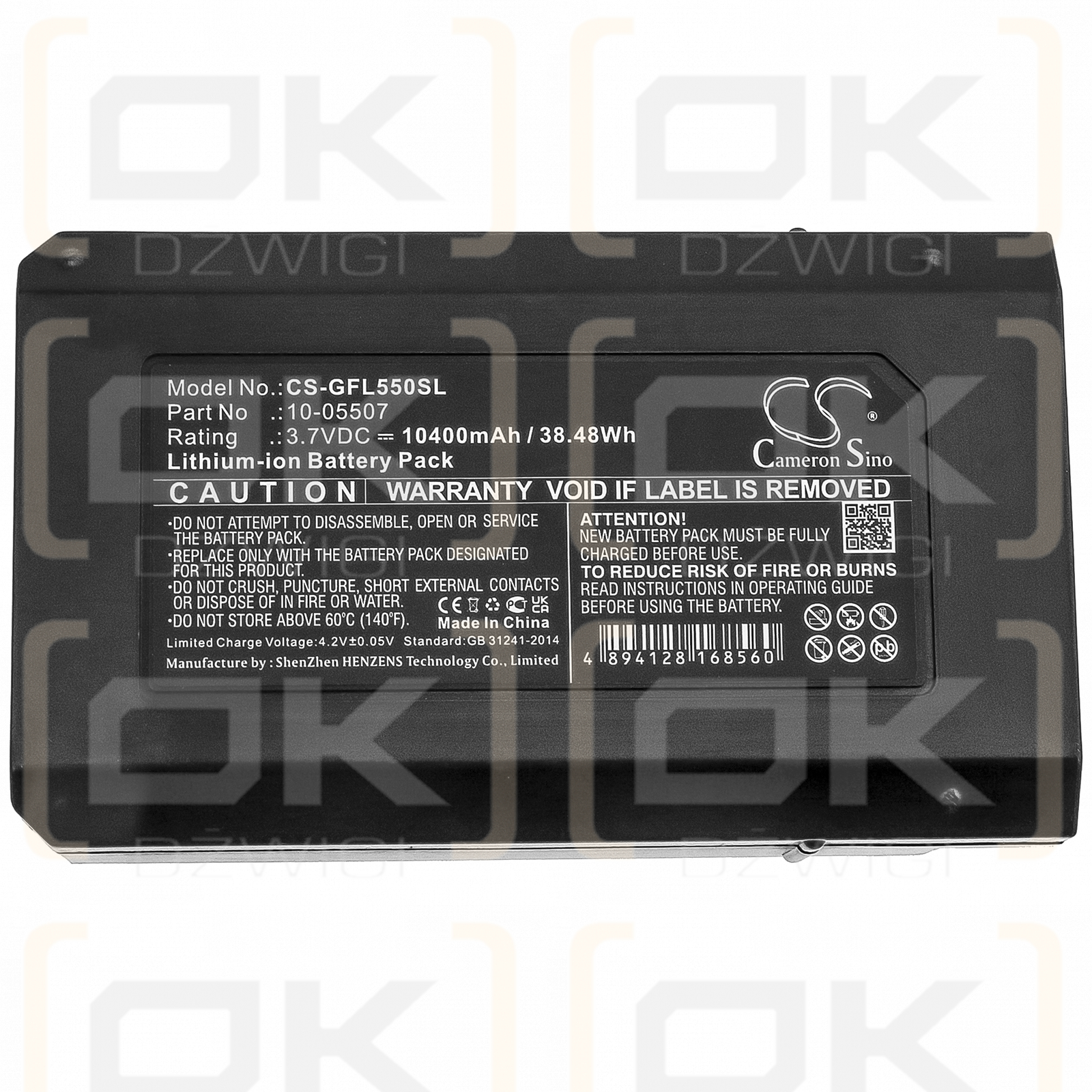 Geo-Fennel FL 550 / 10-05507 10400mAh Li-ion 3.7V (Cameron Sino)