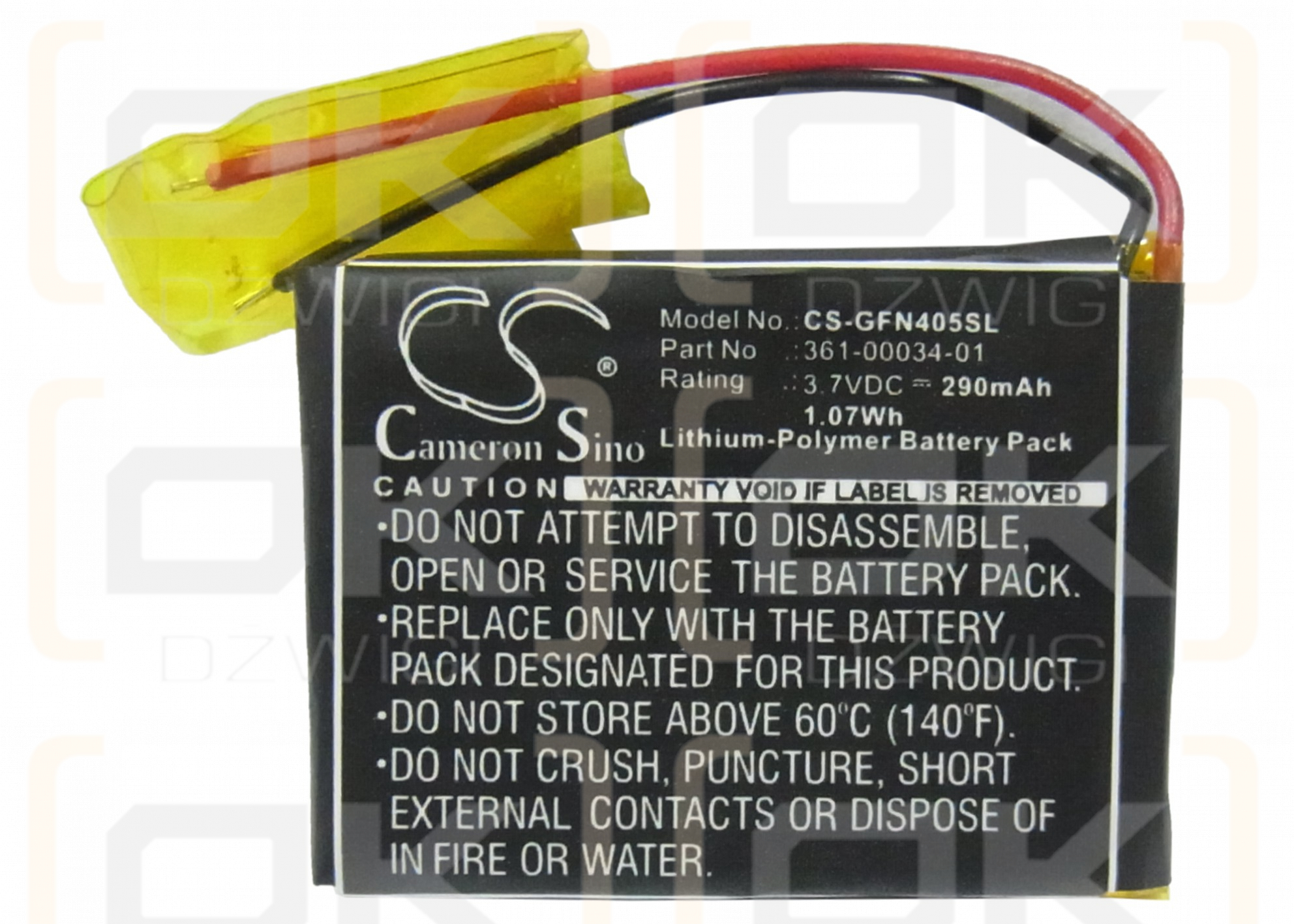 Garmin Foretrex 401 / 361-00034-01 290mAh Li-Polymer 3.7V (Cameron Sino)