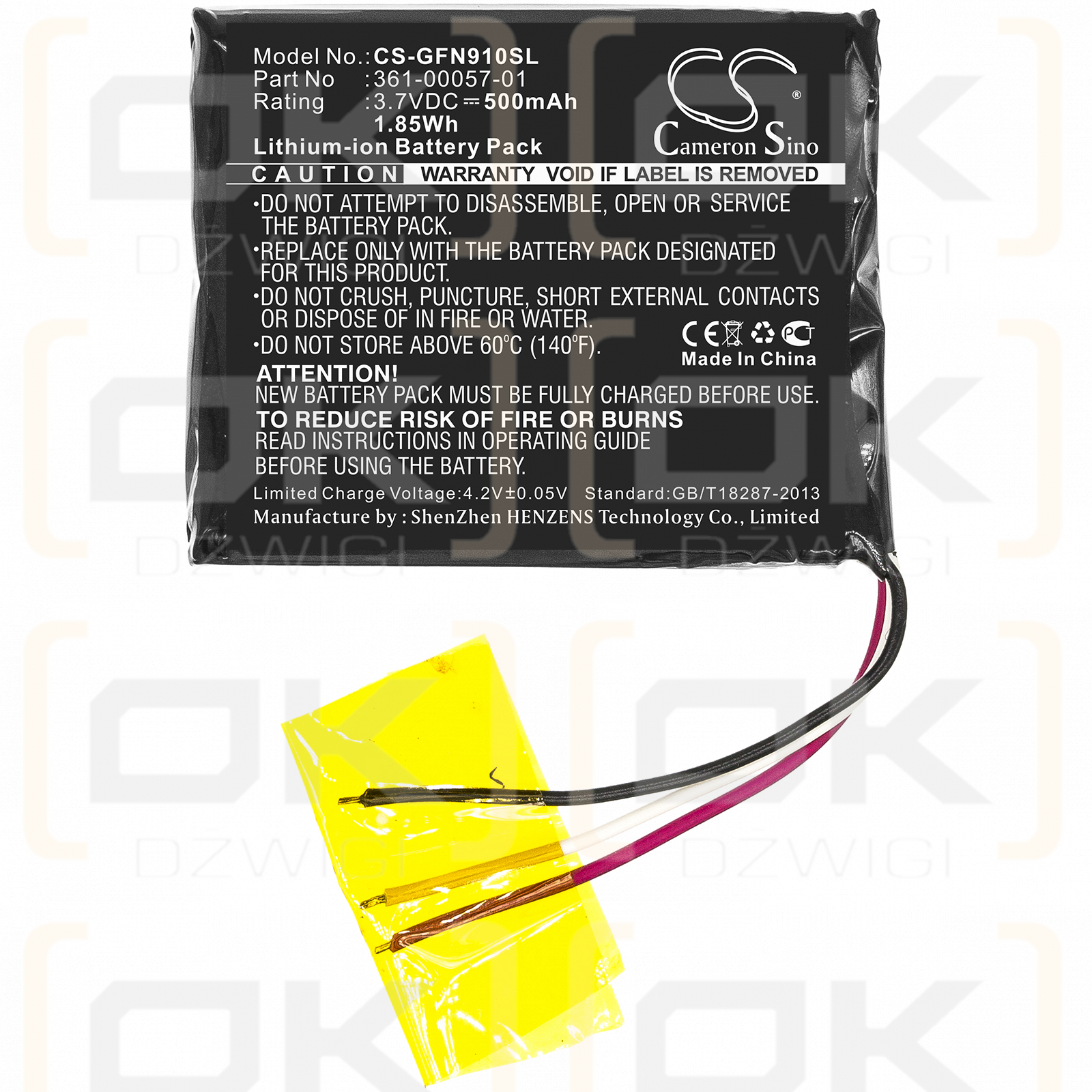 Garmin forerunner 910XT / 361-00057-01 500mAh Li-ion 3.7V (Cameron Sino)