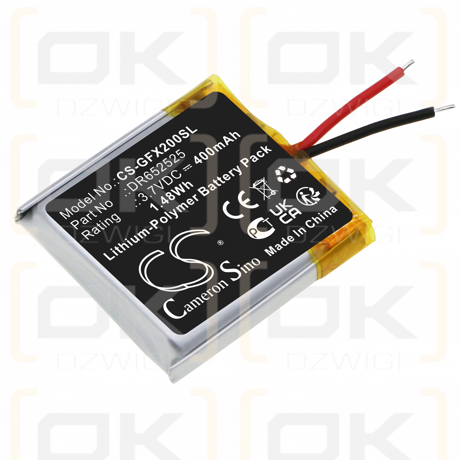 GolfBuddy 2ALG4 VoiceX / DR652525 400mAh Li-Polímero 3.7V (Cameron Sino)