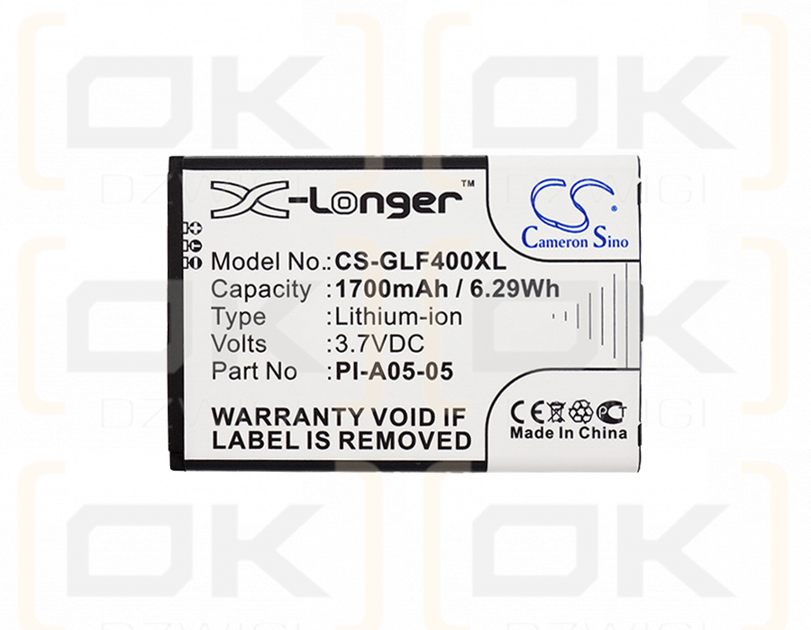 Golf Buddy DSC-GB400 / PI-A05-05 1700 mAh Li-Ion 3,7 V (Cameron Sino)