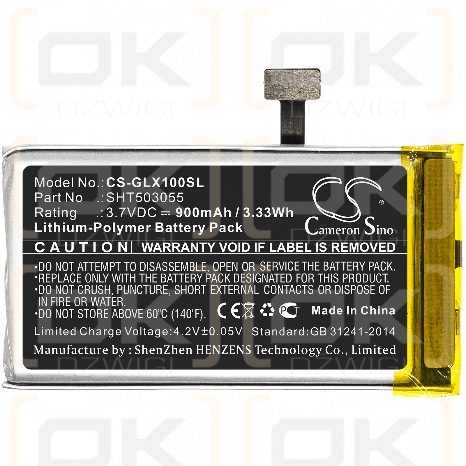 Golf Buddy DSC-VTX-100 / SHT503055 900mAh Li-Polímero 3.7V (Cameron Sino)