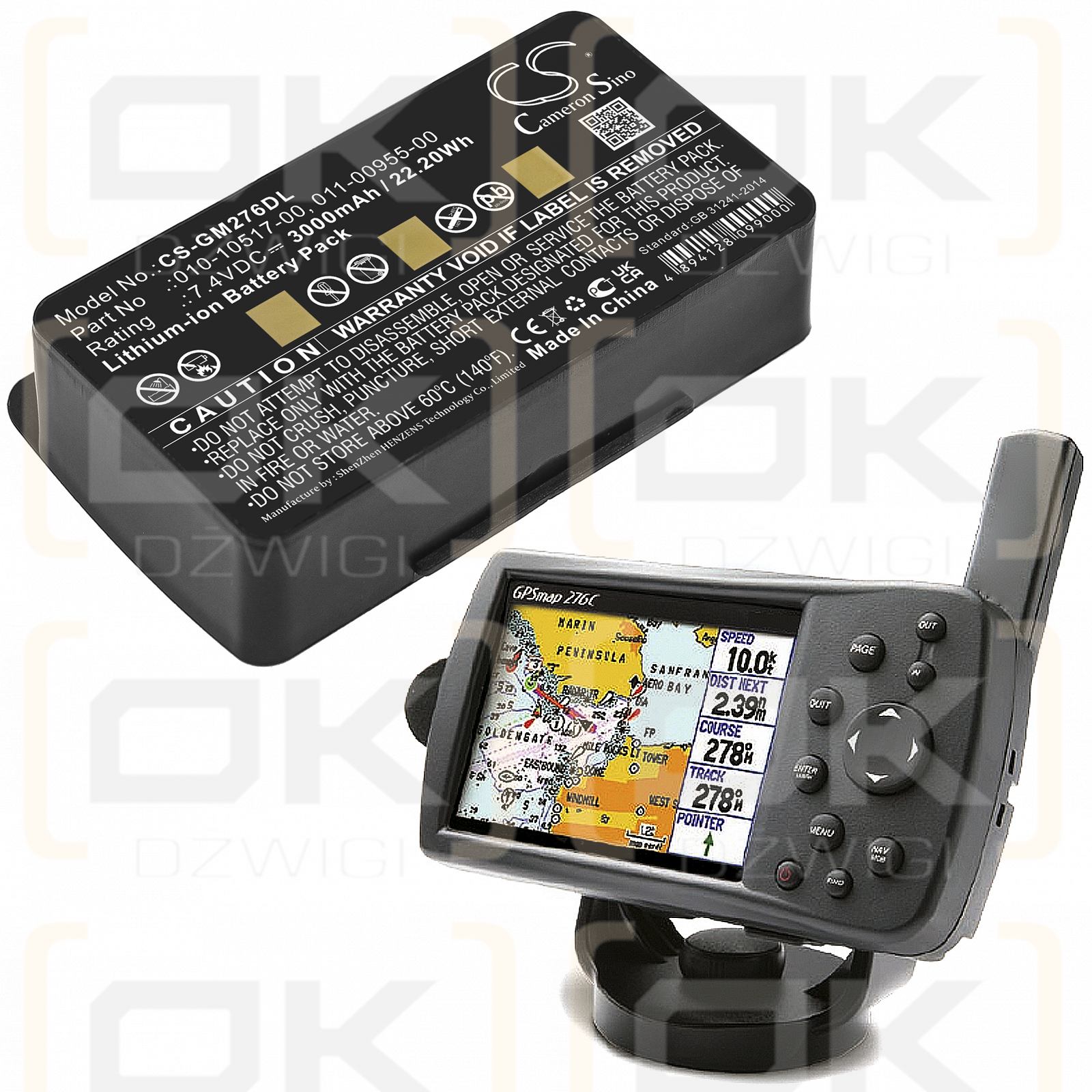 Garmin 010-00543-00 / 010-10517-00 3000mAh Li-ion 7.4V (Cameron Sino)