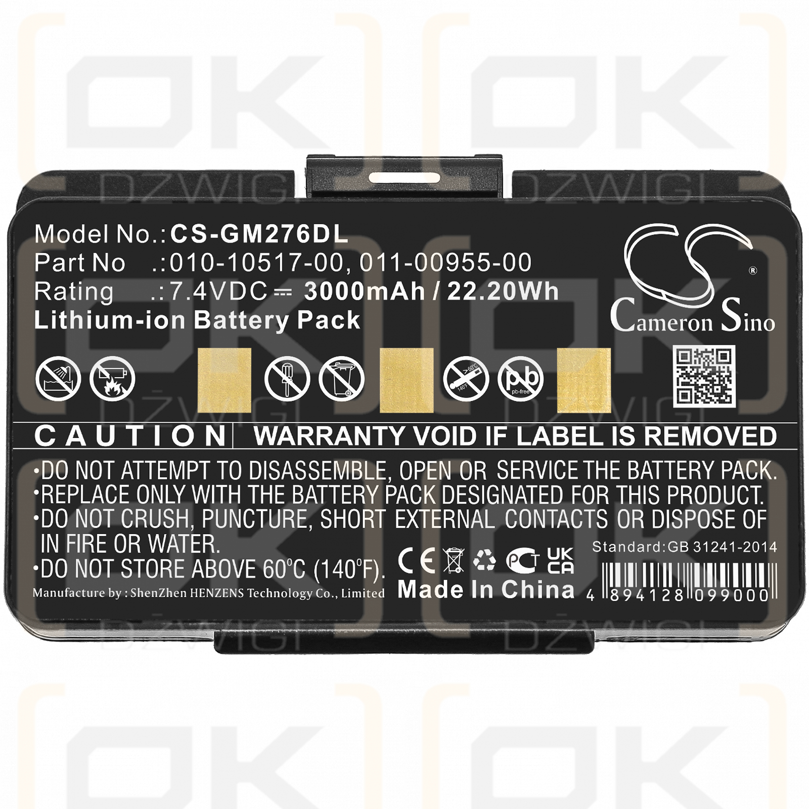 Garmin 010-00543-00 / 010-10517-00 3000mAh Li-ion 7.4V (Cameron Sino)