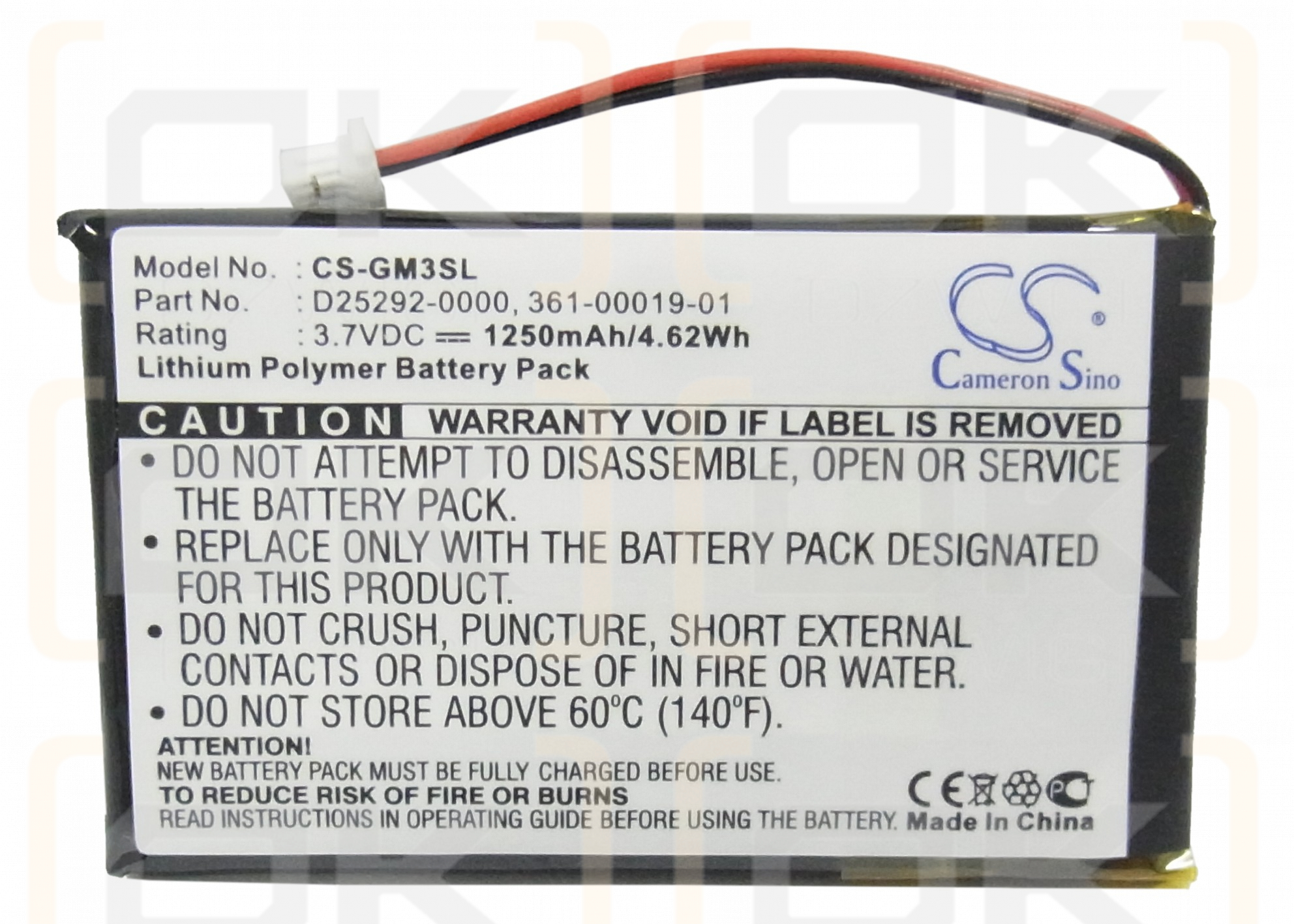 Garmin iQue M4 / 361-00019-01 1250mAh Li-Polímero 3.7V (Cameron Sino)