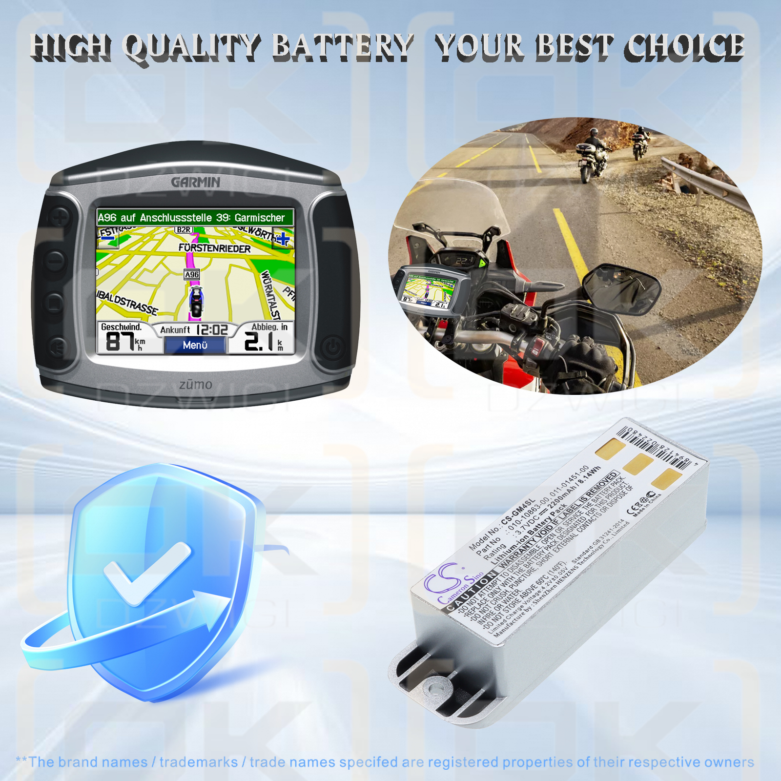 Garmin Zumo 550 / 010-10863-00 2200 мАч Li-ion 3,7 В (Cameron Sino)