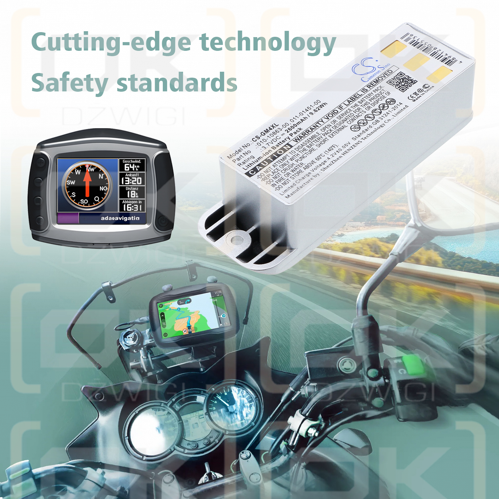 Garmin Zumo 550 / 010-10863-00 2600 мАч литий-ионный 3,7 В (Cameron Sino)