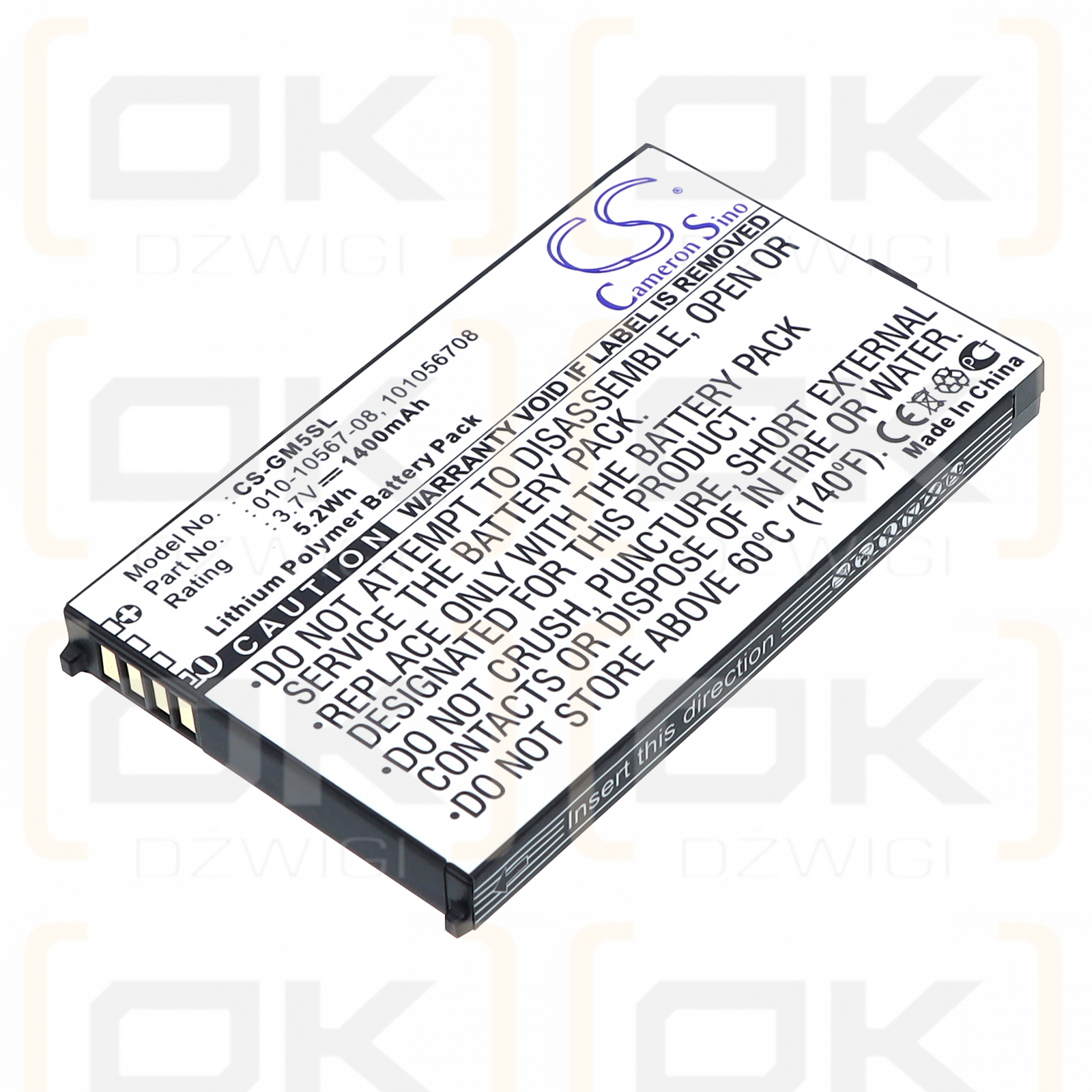 Garmin iQue M5 / 010-10567-08 1400 mAh Li-polímero 3,7 V (Cameron Sino)