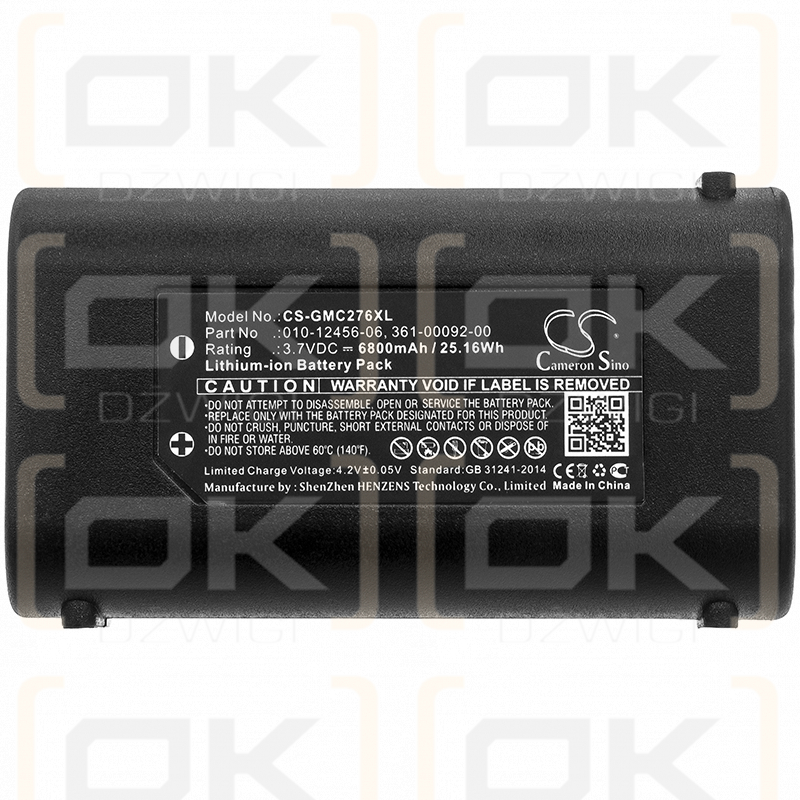 Garmin GPSMAP 276Cx / 010-12456-06 6800 mAh Li-Ion 3,7 V (Cameron Sino)