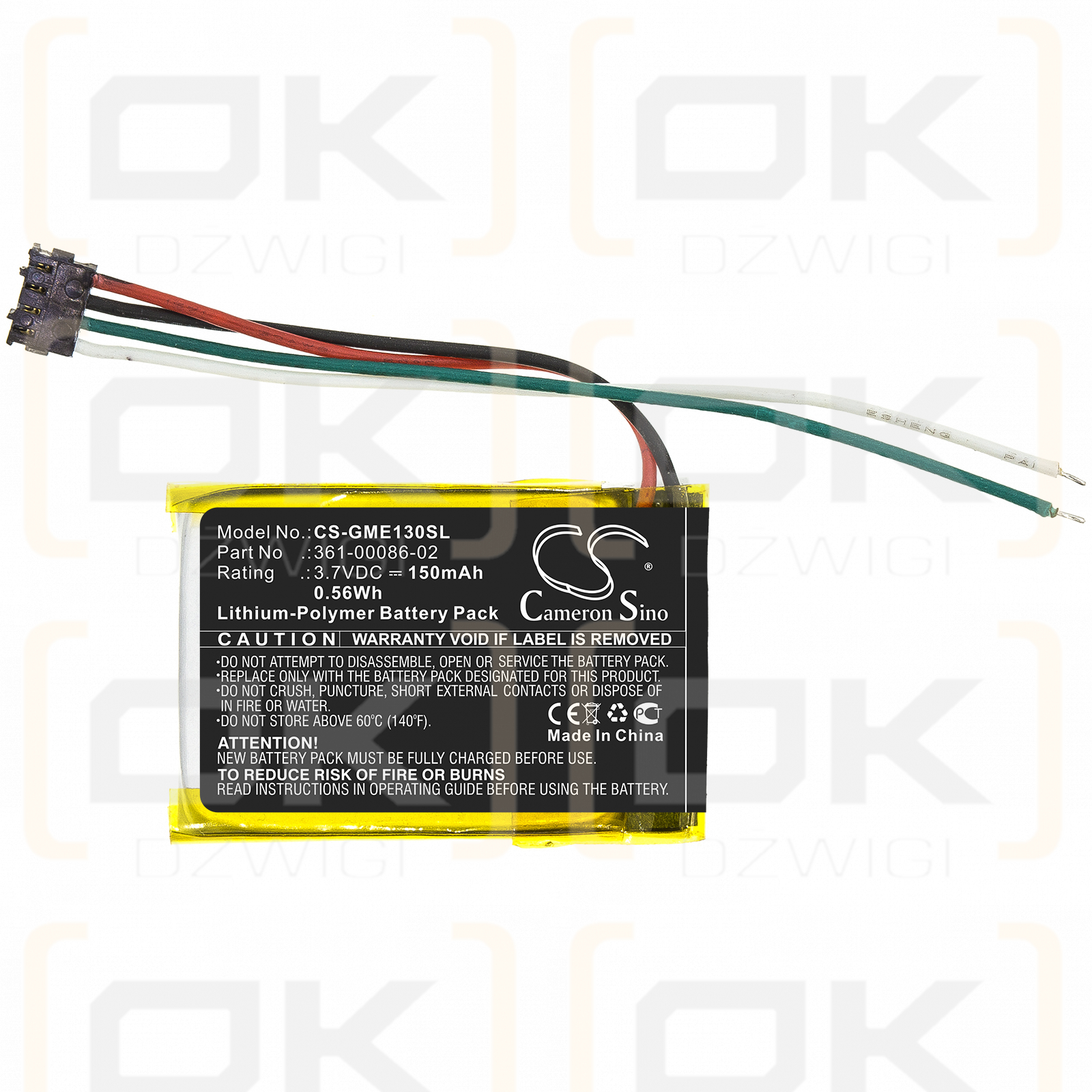 Garmin 6ES142148 / 361-00086-02 150mAh Li-Polímero 3.7V (Cameron Sino)