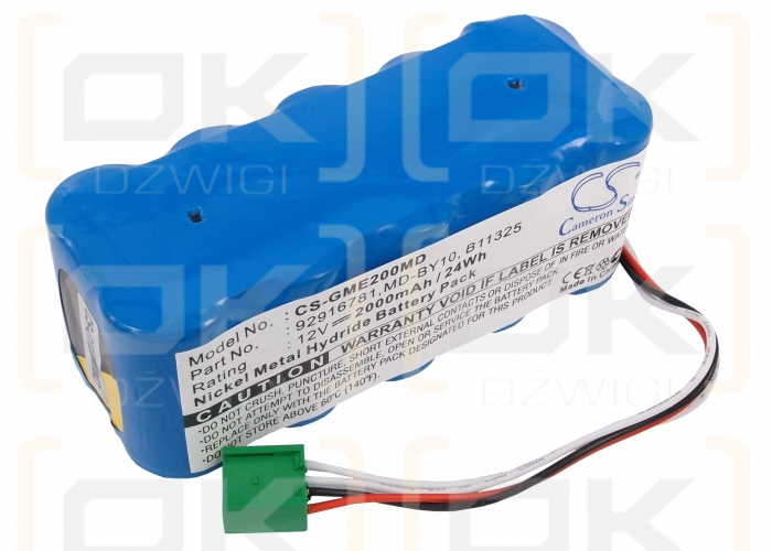 Hellige Monitor Dash 2000 / 110202 2000 mAh Ni-MH 12,0 V (Cameron Sino)