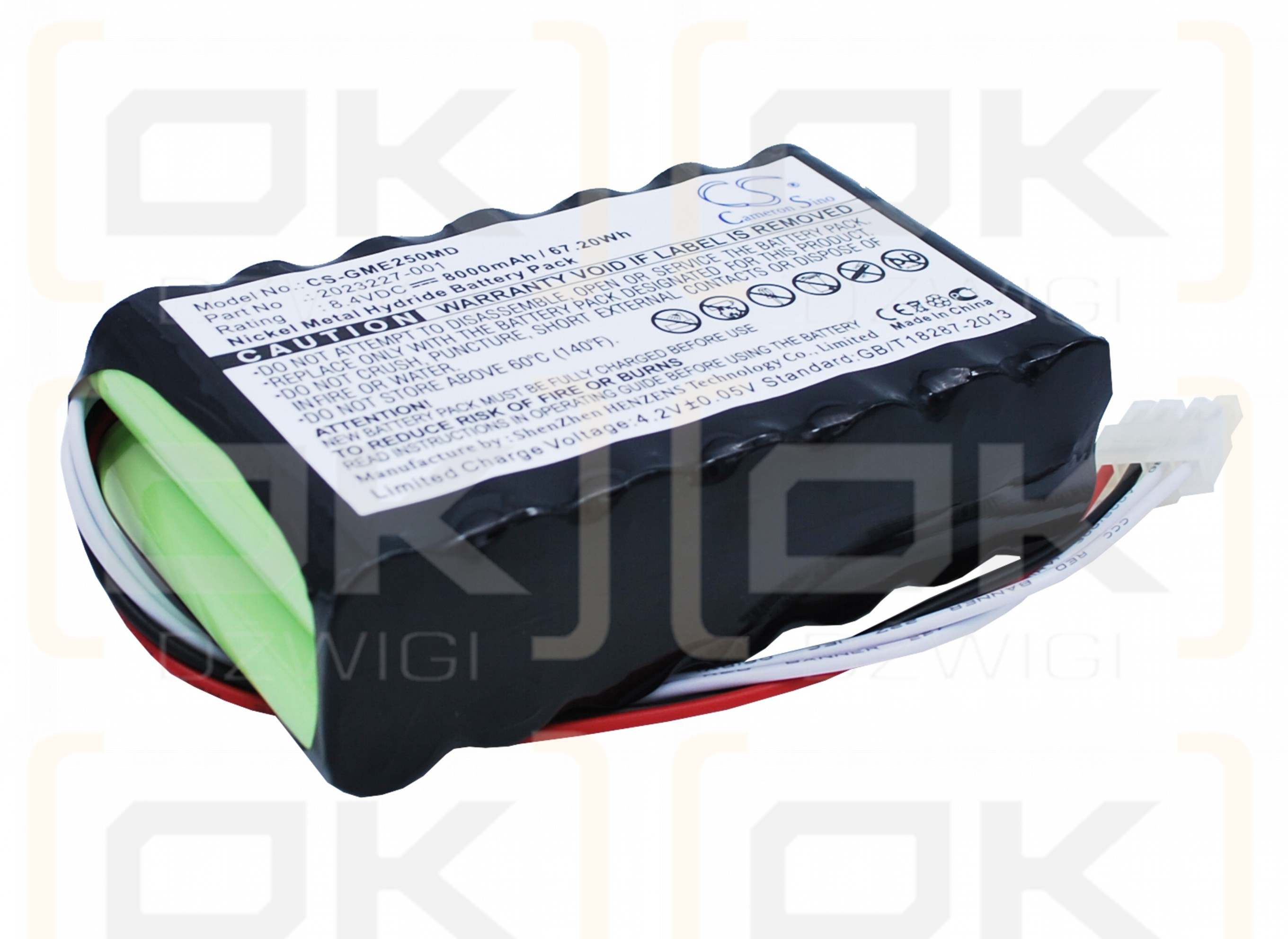 Hellige Monitor Dash 2500 / 2023852-029 8000 mAh Ni-MH 8,4 V (Cameron Sino)