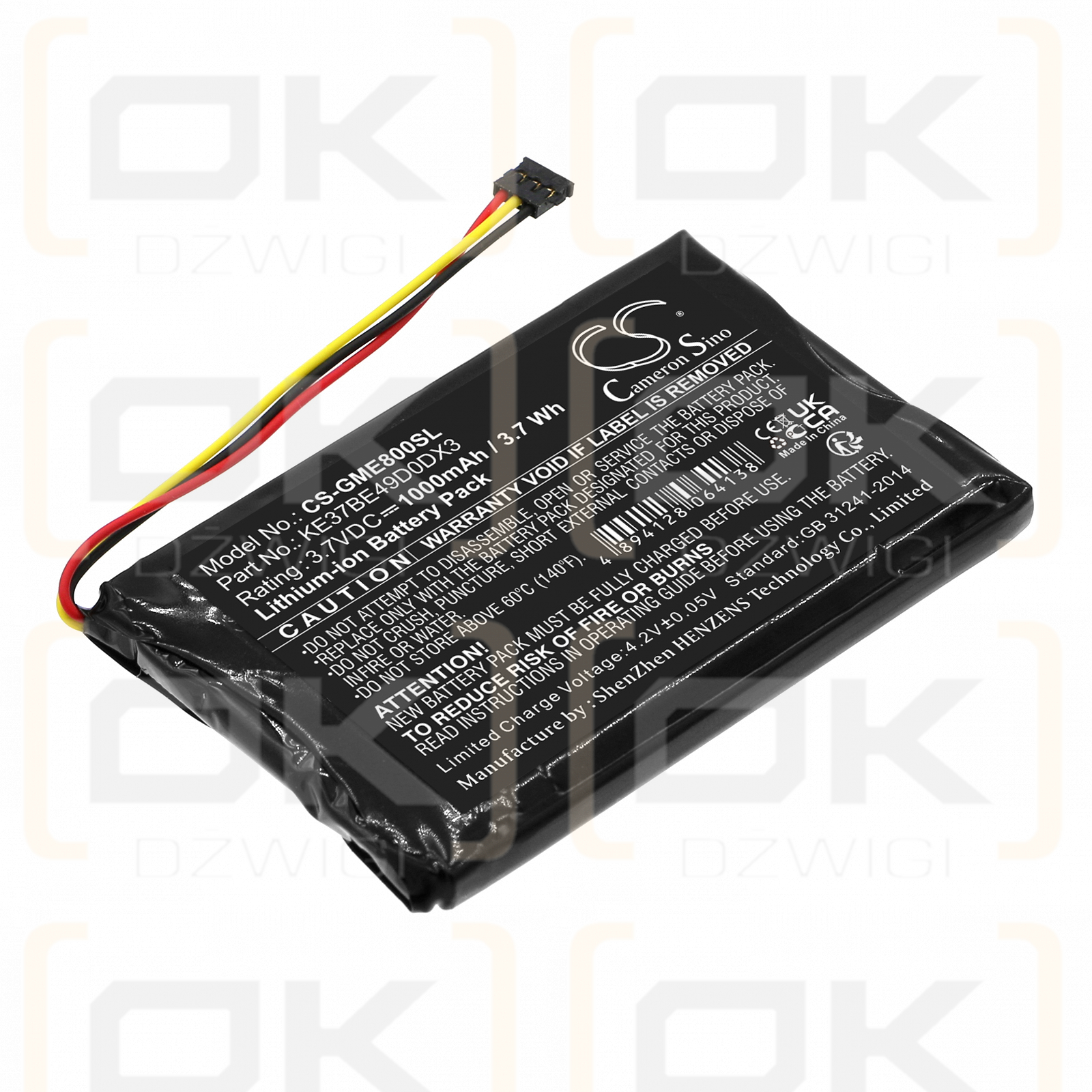 Garmin Edge 810 / KE37BE49D0DX3 1000mAh Li-ion 3.7V (Cameron Sino)