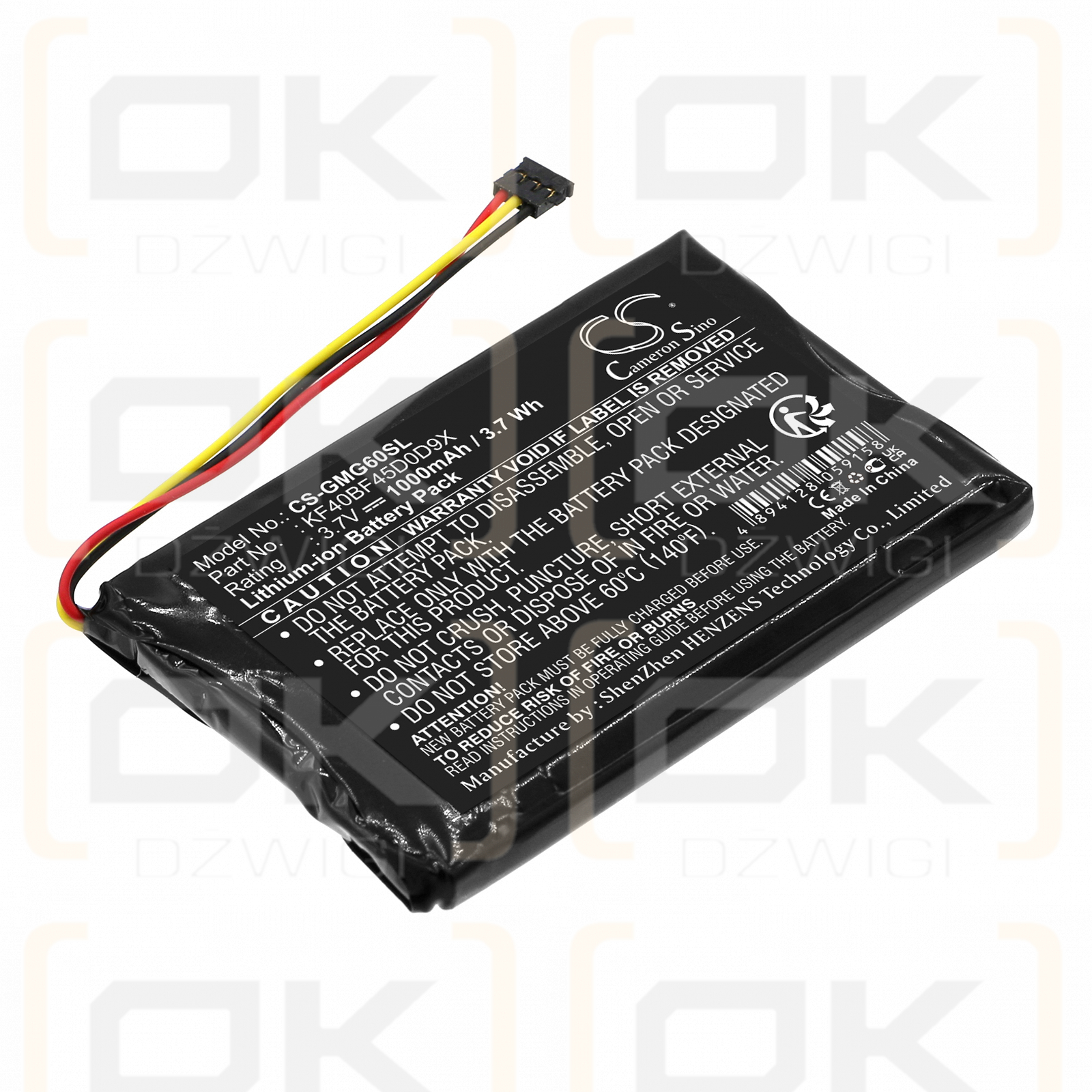 Garmin Approach G6 / KF40BF45D0D9X 1000mAh Li-ion 3.7V (Cameron Sino)