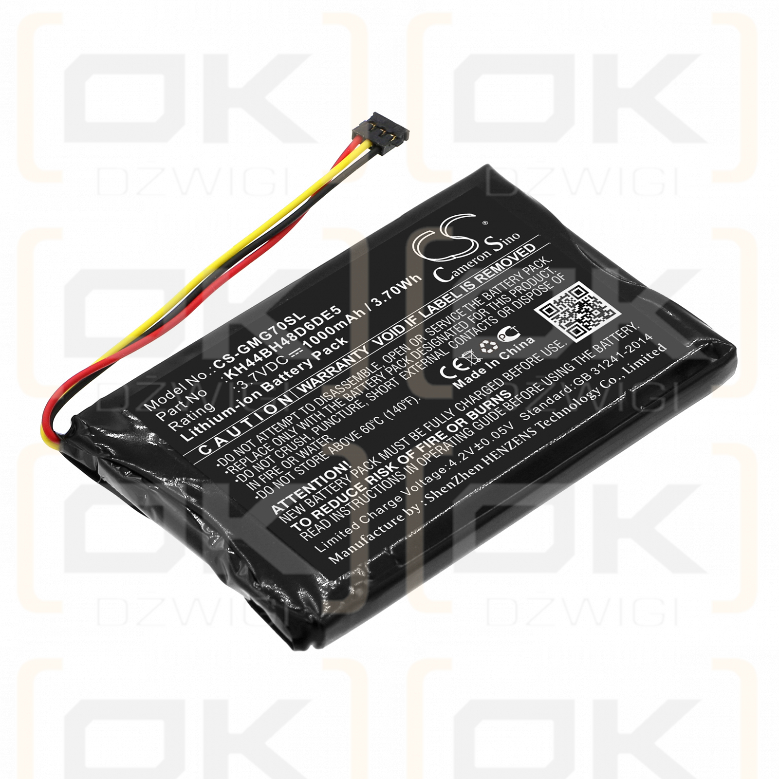 Garmin Approach G7 / KH44BH48D6DE5 1000 mAh Li-Ion 3,7 V (Cameron Sino)