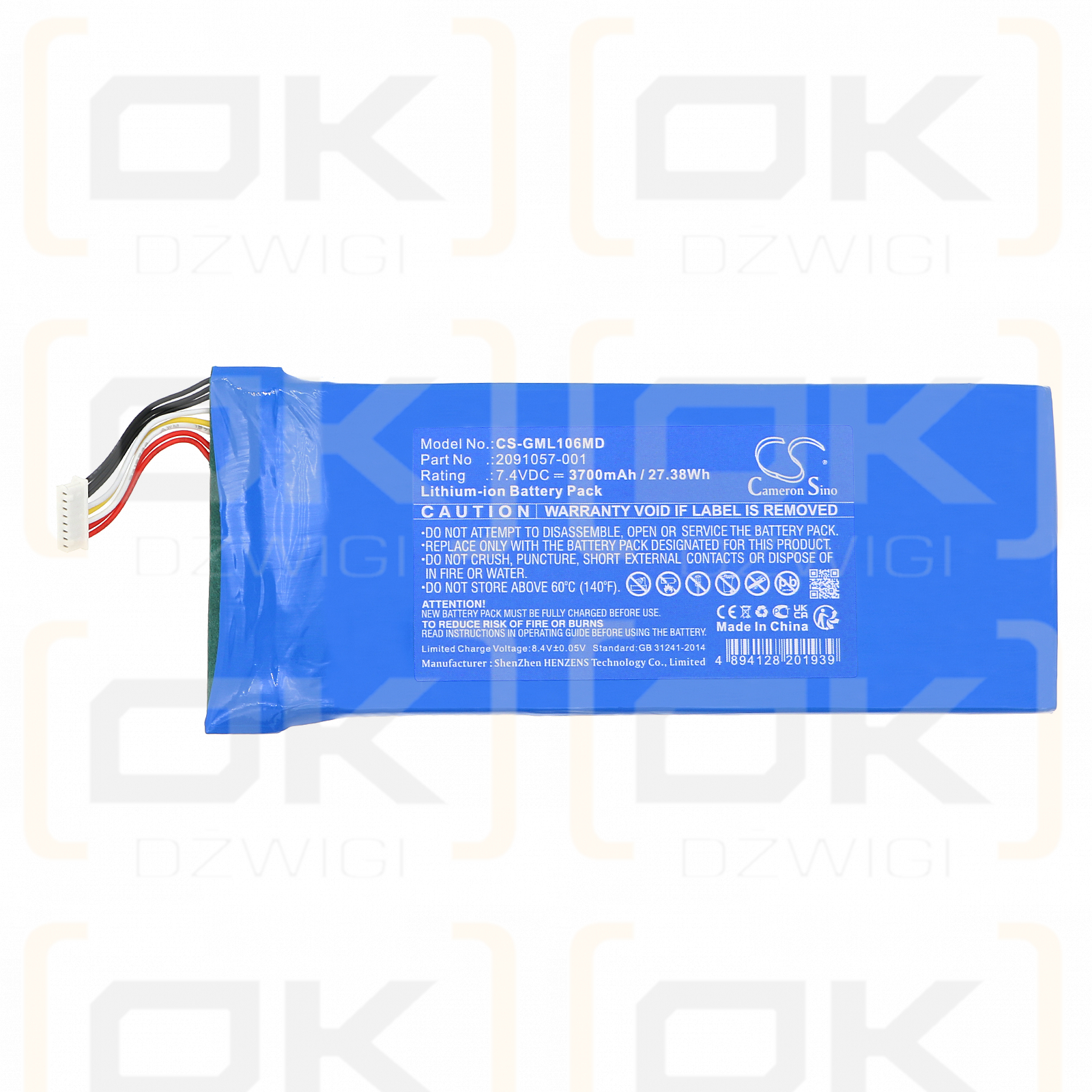 GE Mack Link / J1067 3700 mAh Li-Ion 7,4 V (Cameron Sino)