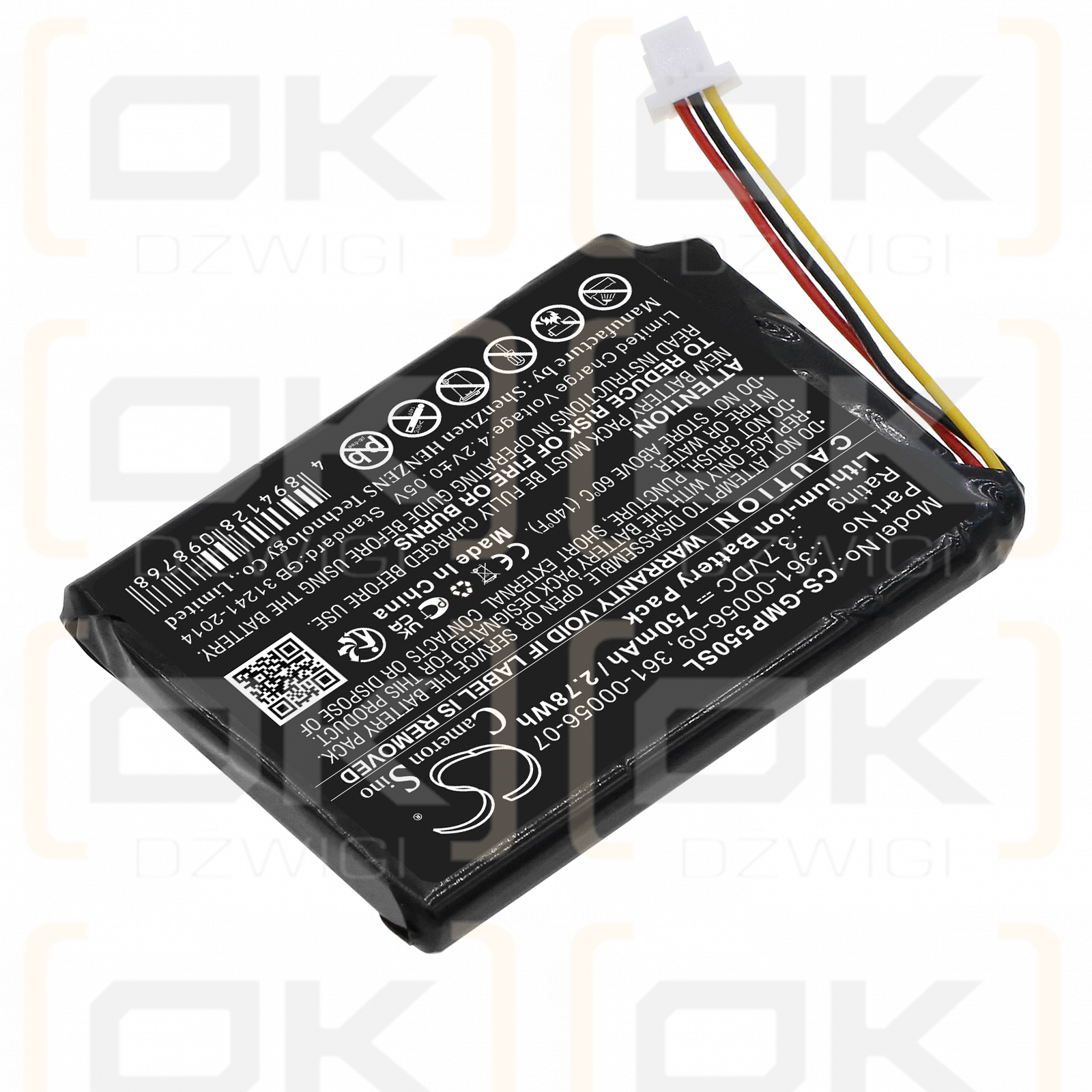 Garmin TB10 / 361-00056-09 750 mAh Li-Ion 3,7 V (Cameron Sino)