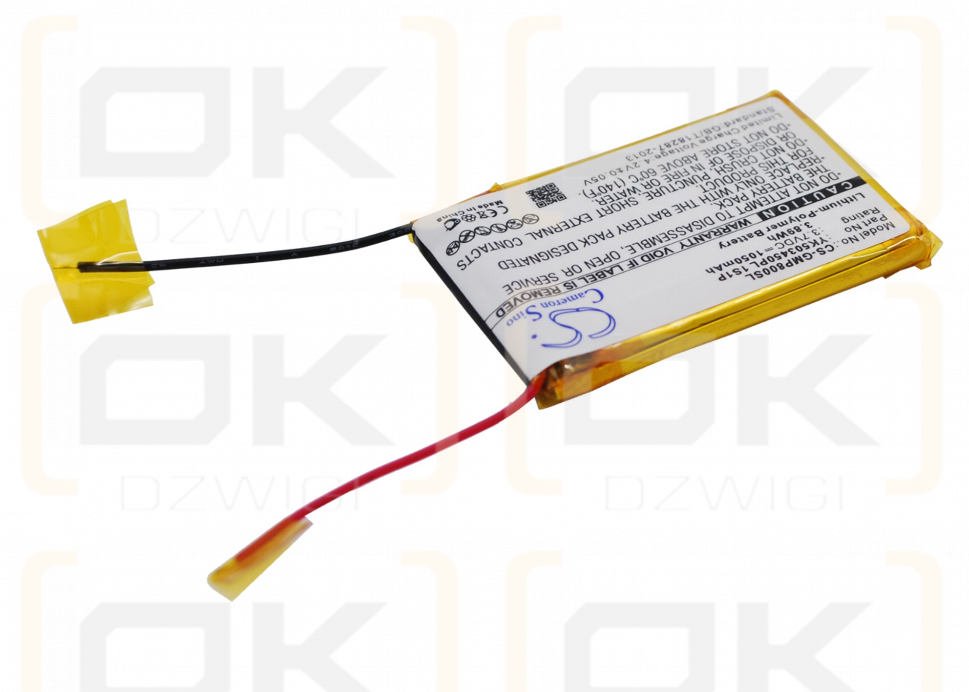 Grundig MPixx 8800 / YK503450PL 1S1P 1050mAh Li-polímero 3.7V (Cameron Sino)