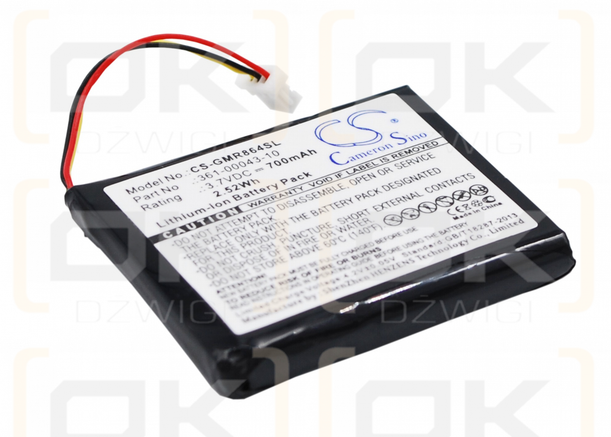 Dispositivos de mano Garmin Pro Control 2 / 361-00043-10 700mAh Li-ion 3.7V (Cameron Sino)