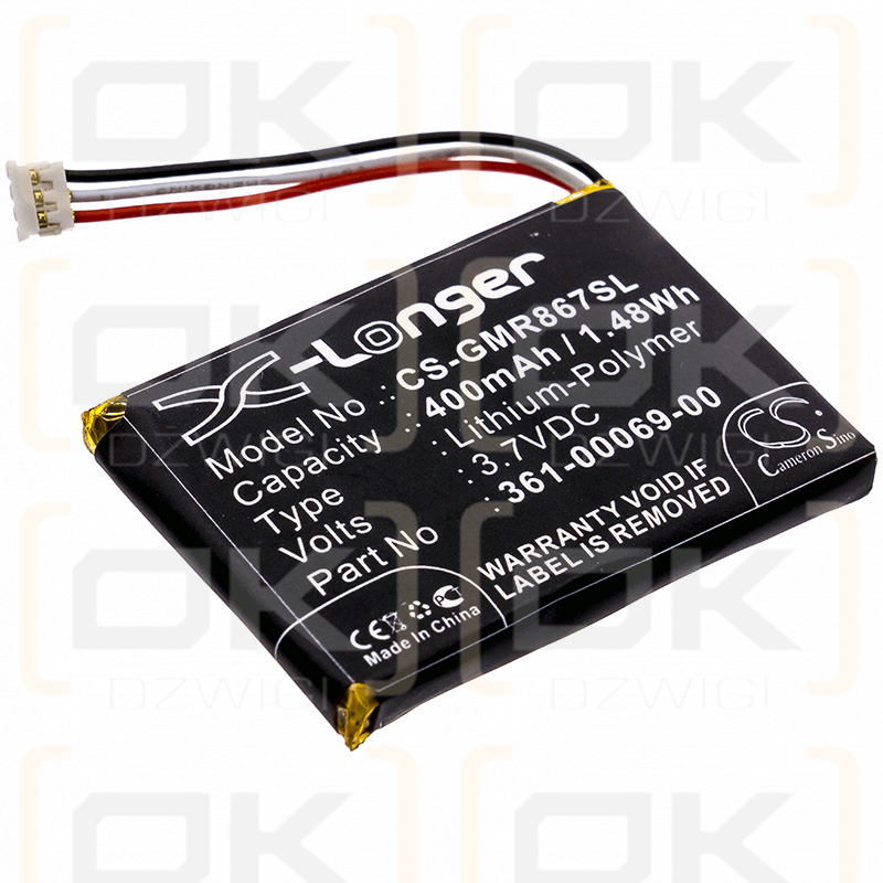 Garmin Varia RDU / 361-00069-00 400mAh Li-Polymer 3.7V (Cameron Sino)