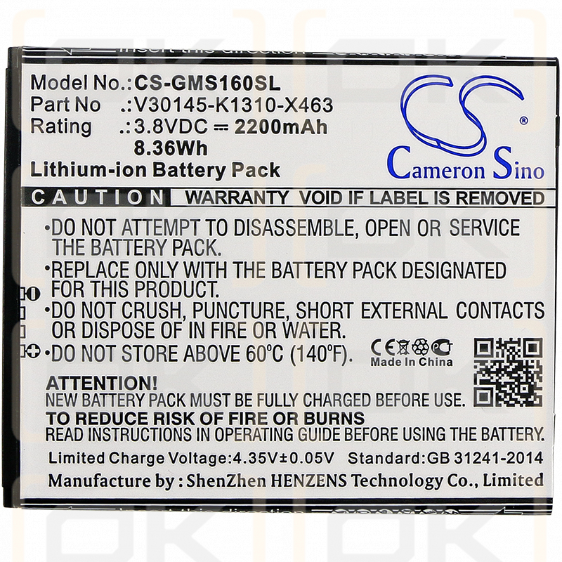 Сменный аккумулятор для Gigaset GS170 / V30145-K1310-X463 2200 мАч Li-ion 3,8 В (Cameron Sino)