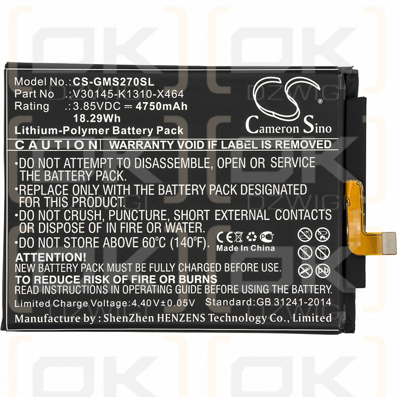 Gigaset GS270 / V30145-K1310-X464 4750 mAh Li-Polymer 3,85 V (Cameron Sino)