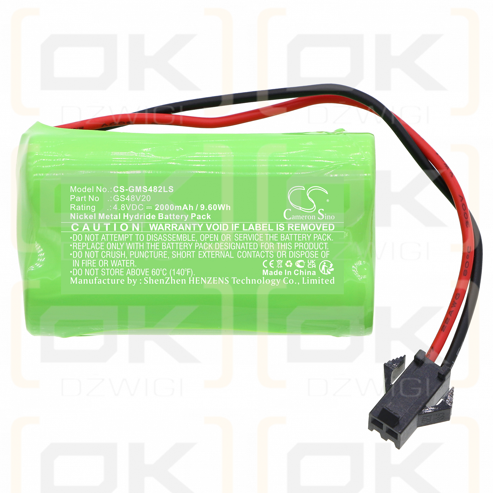 Gama Sonic 16B02 / GS48V20 2000mAh Ni-MH 4.8V (Cameron Sino)