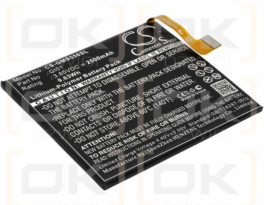 Gigaset GS55-6me / GI01 2500 mAh Li-Polymer 3,85 V (Cameron Sino)