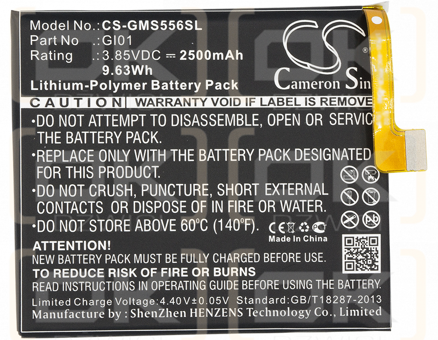 Gigaset GS55-6me/GI01 2500 мАч литий-полимерный 3,85 В (Cameron Sino)