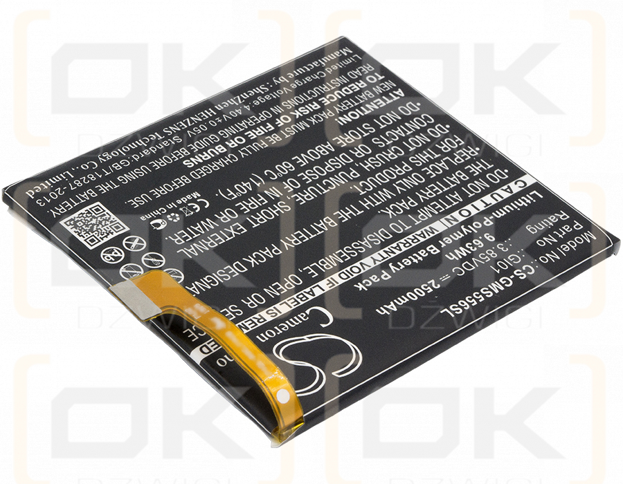 Gigaset GS55-6me / GI01 2500 mAh Li-Polymer 3,85 V (Cameron Sino)