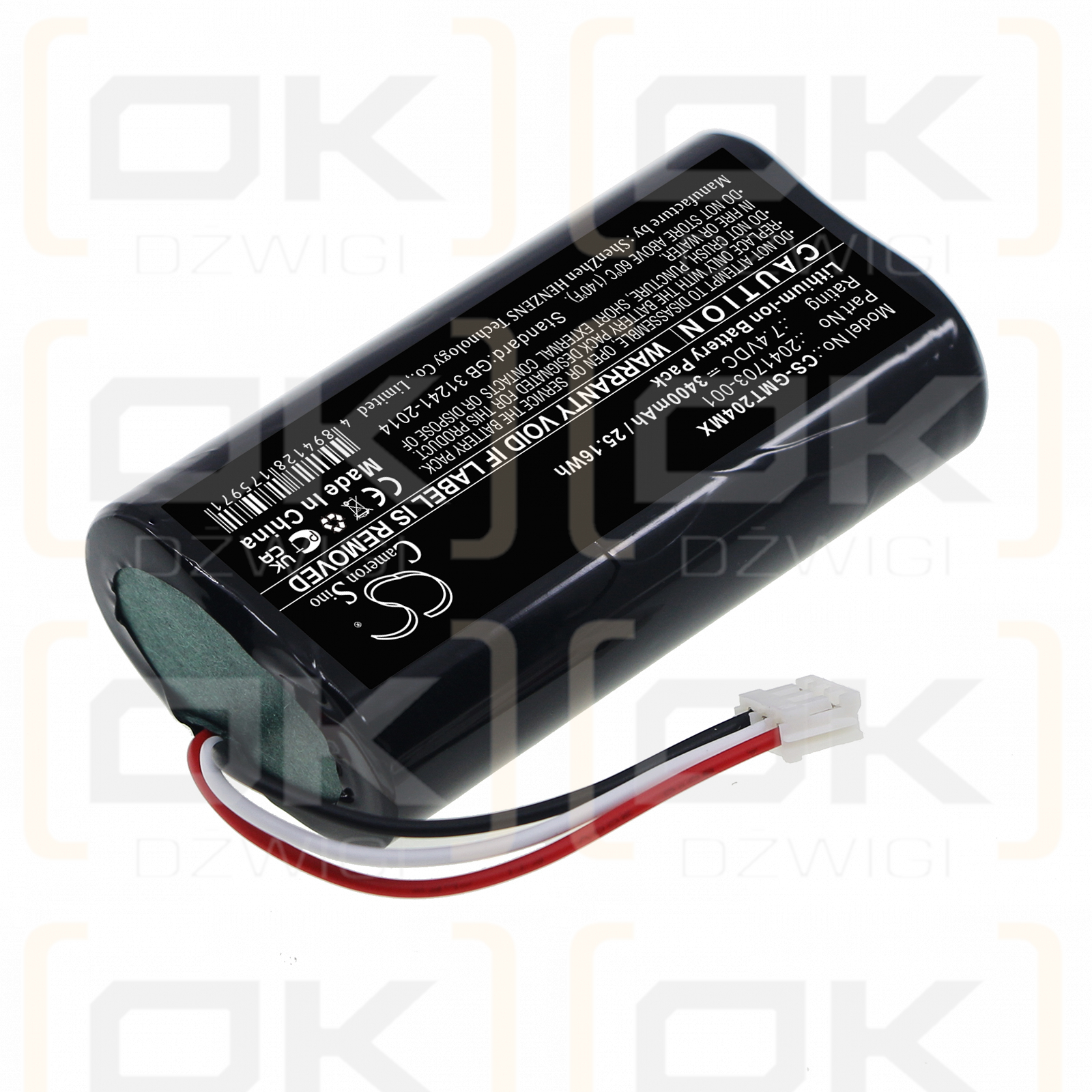 Mini transmisor de telemetría GE / 2041703-001 3400mAh Li-ion 7.4V (Cameron Sino)