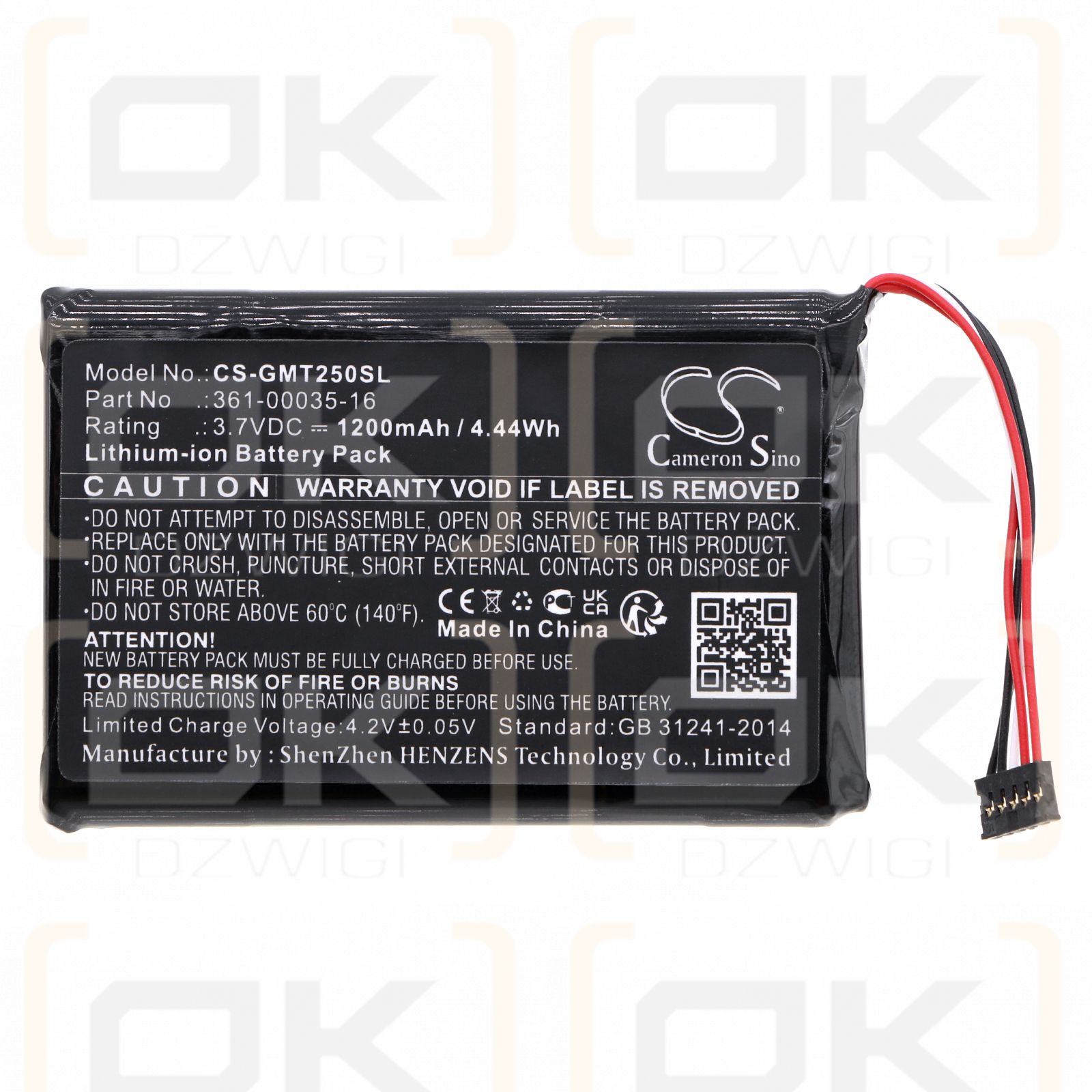 Garmin Alpha 100 / 361-00035-16 1200mAh Li-ion 3.7V (Cameron Sino)