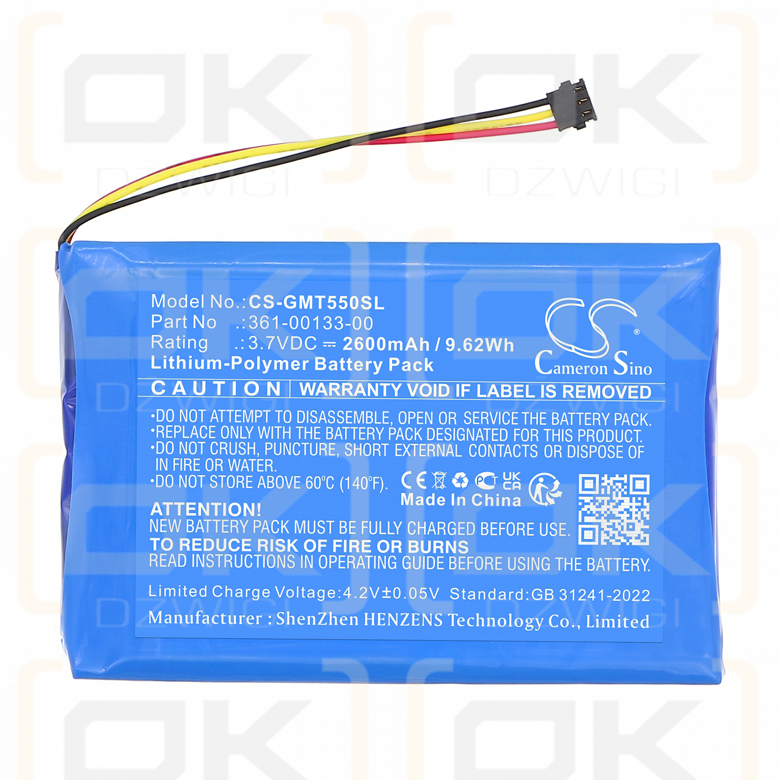 Garmin Zumo XT / 361-00133-00 2600mAh Li-Polymer 3.7V (Cameron Sino)