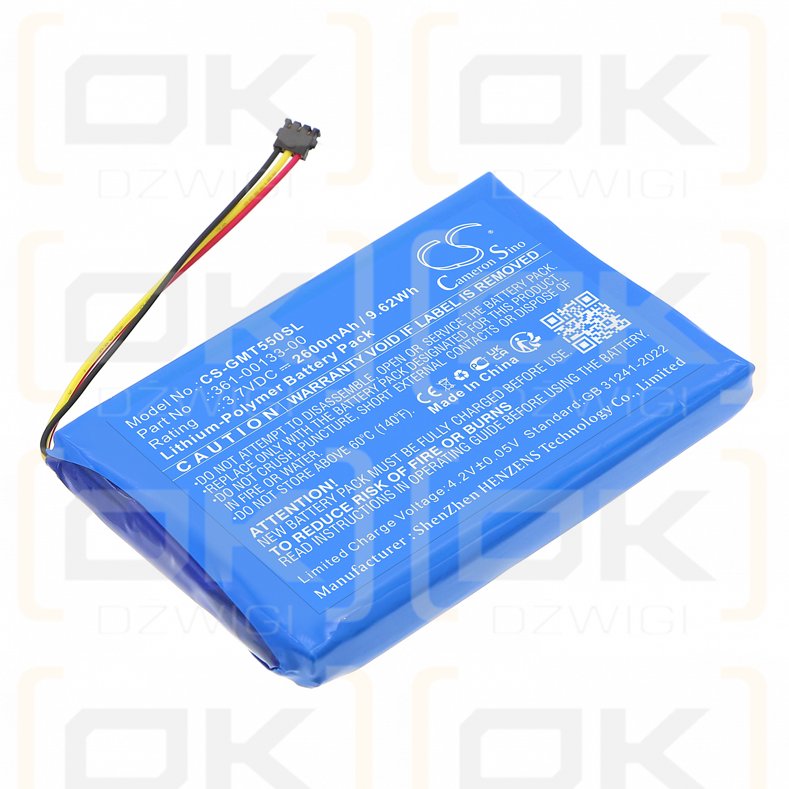 Garmin Zumo XT / 361-00133-00 2600mAh Li-Polymer 3.7V (Cameron Sino)