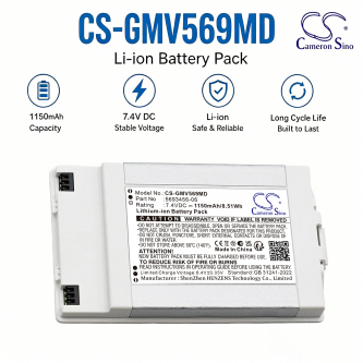 Ersatzakku für GE Vscan EXTend Ultraschallgerät / 5693456 1150 mAh Li-Ion 7,4 V (Cameron Sino)